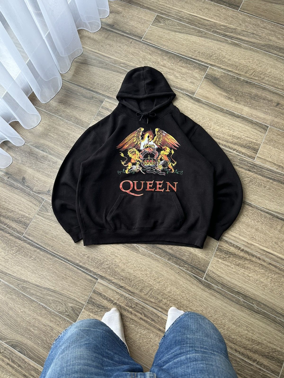 Vintage Vintage Queen big logo box hoodies mens y2k Size US XL / EU 56 / 4 - 1 Thumbnail