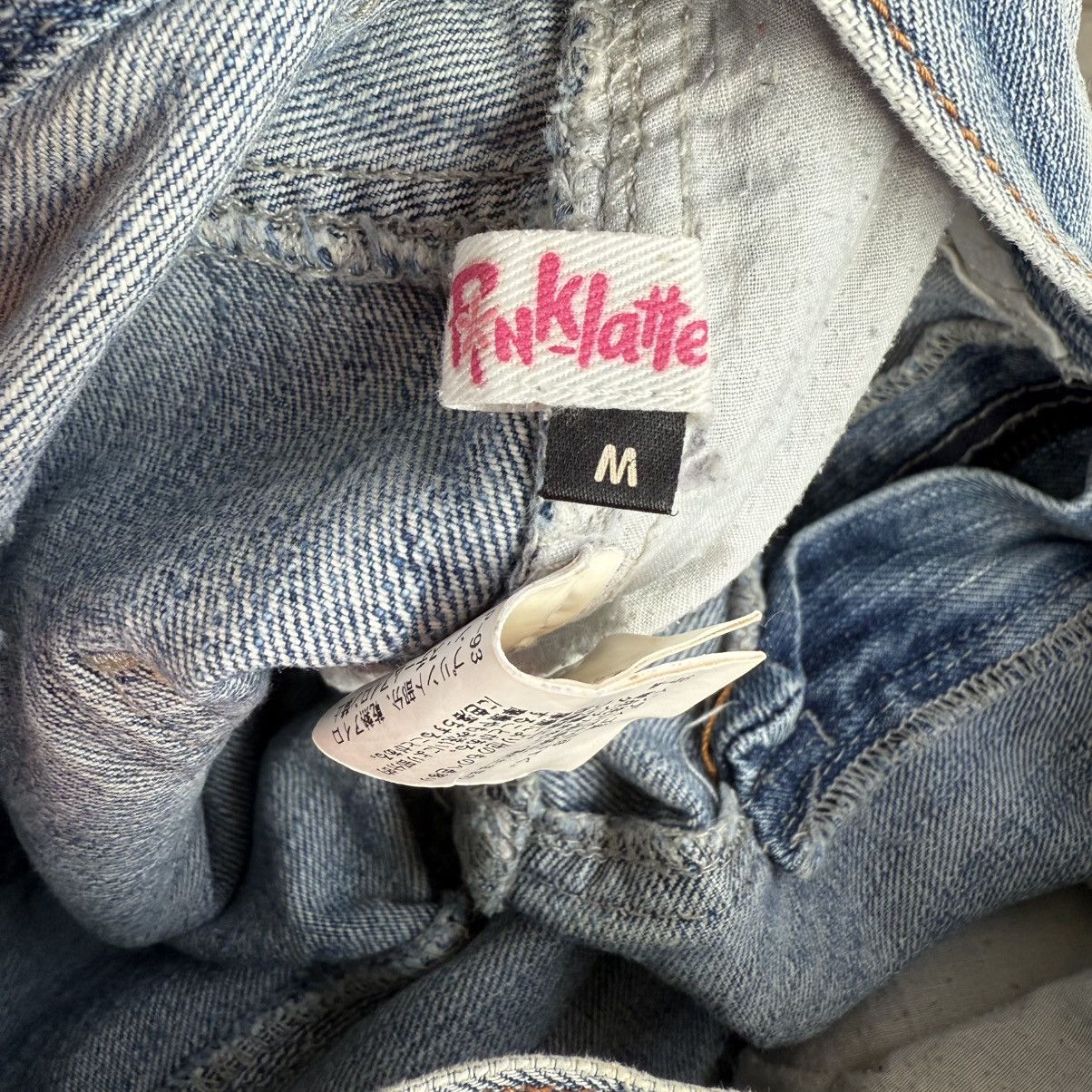 VINTAGE PINK LATTE DISTRESSED JEAN DENIM PANTS