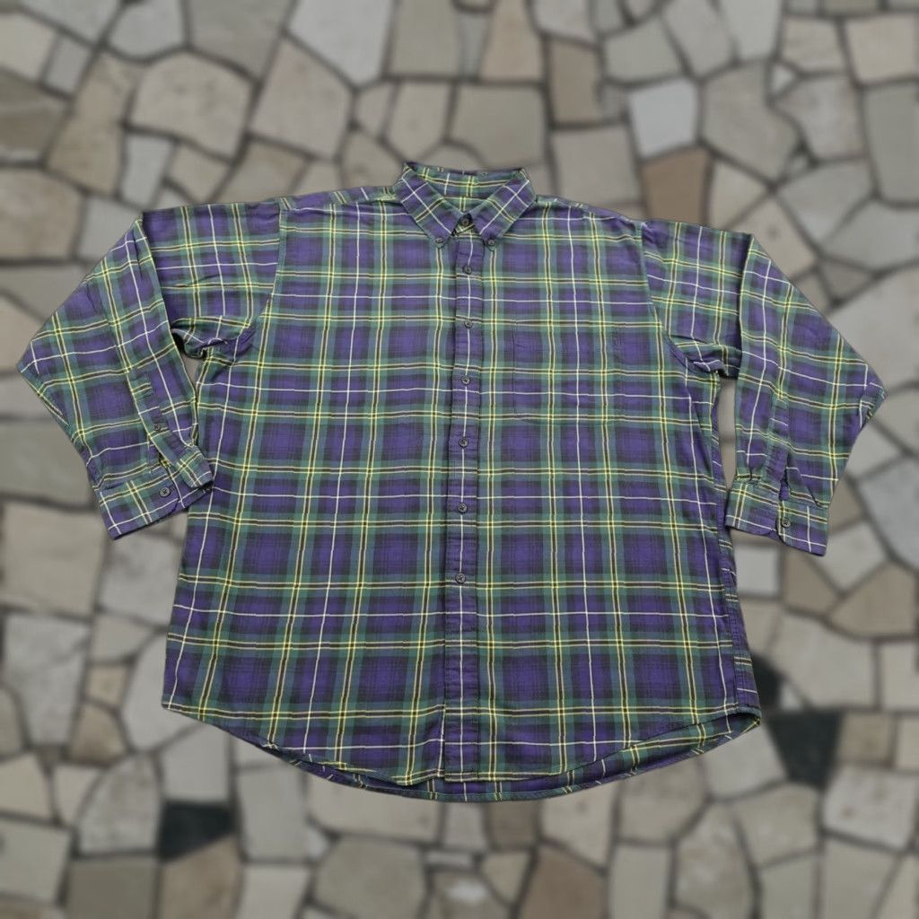 J.Crew VINTAGE J.CREW Long Sleeve Button-Up Shirt L Blue Plaid 90s Outdoor Preppy Mens Size US L / EU 52-54 / 3 - 1 Thumbnail