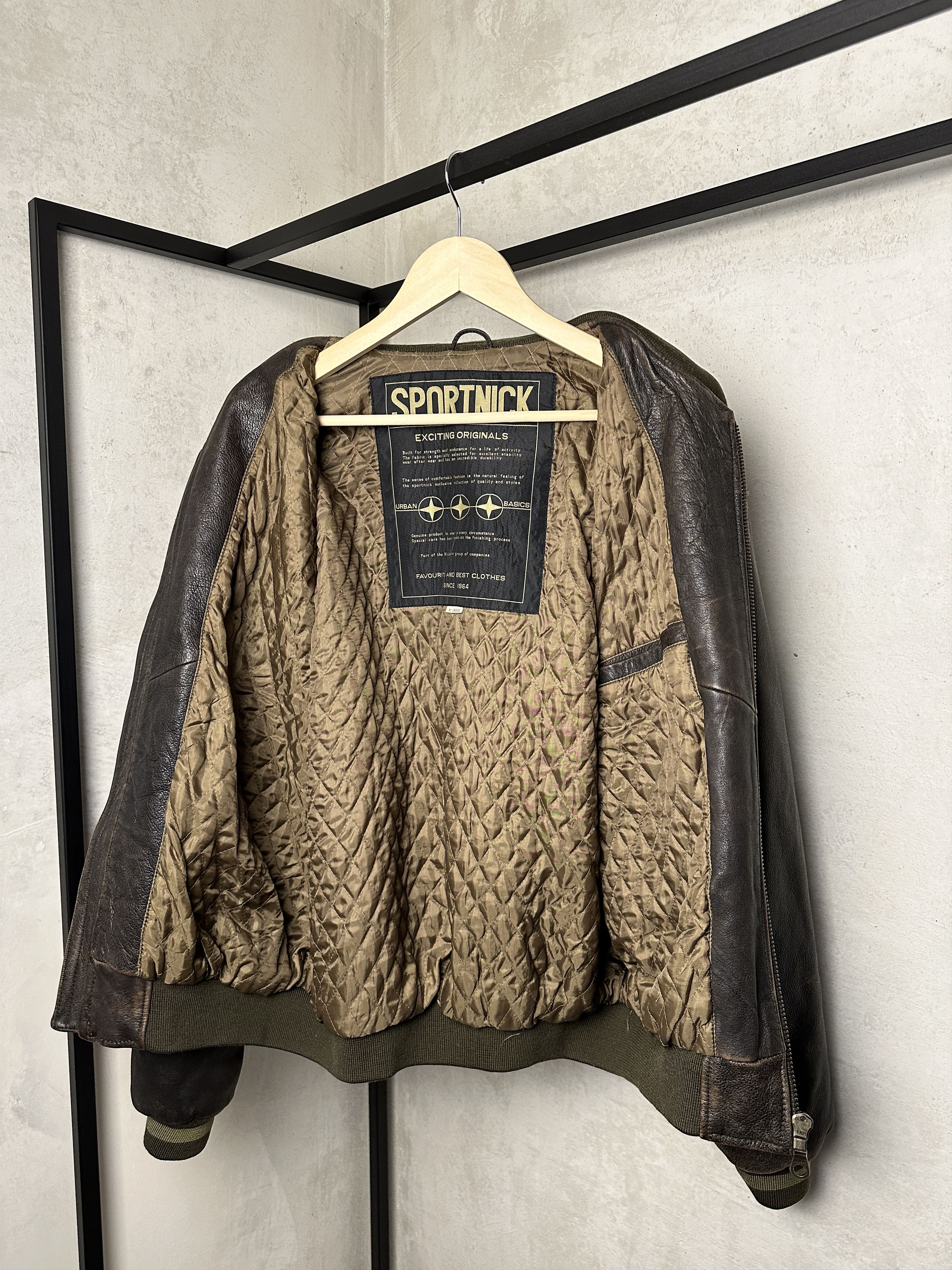 Genuine Leather Genuine Leather Brown Bomber Jacket Size US XL / EU 56 / 4 - 3 Thumbnail