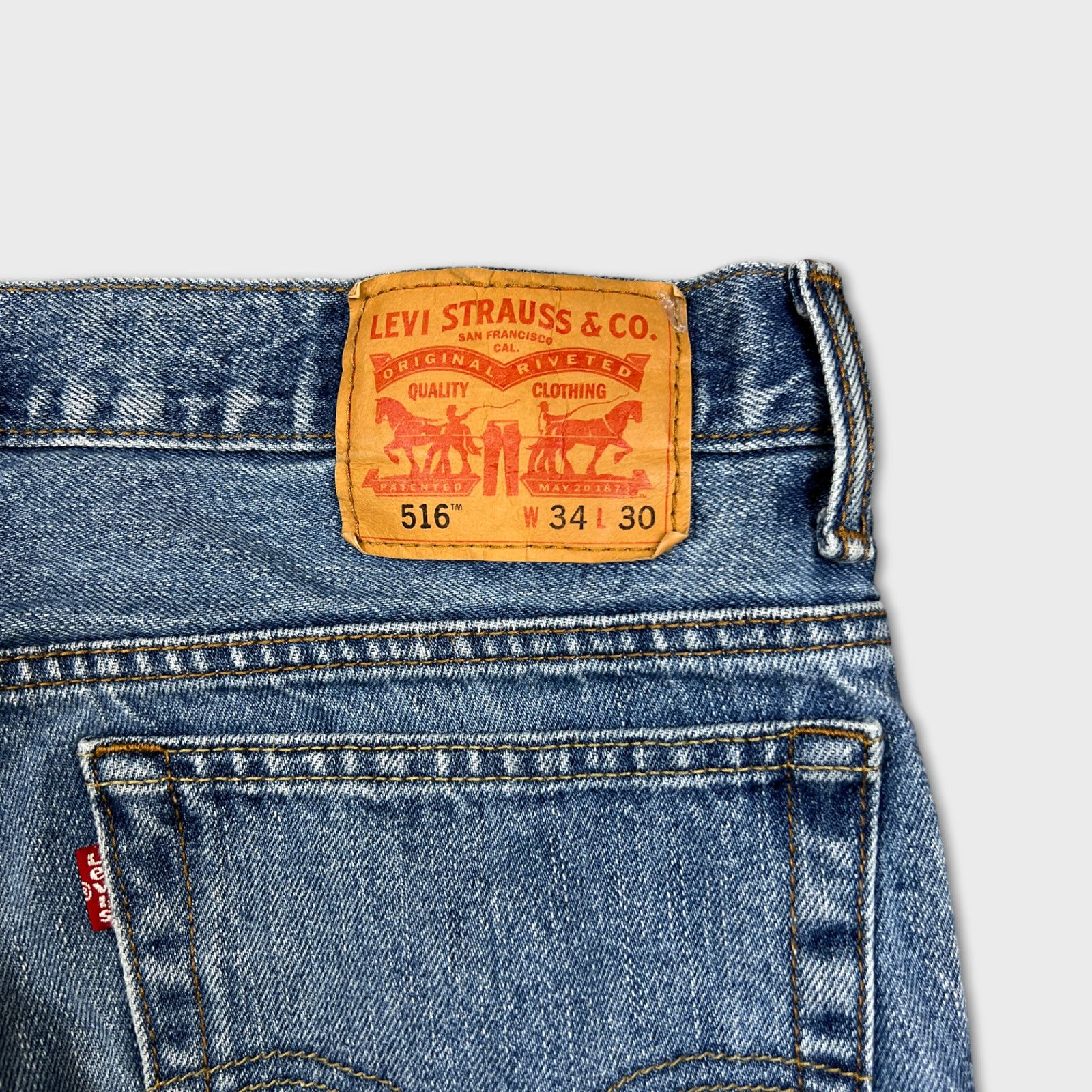 Levi's × Vintage Levi's 516 Jeans 34x30 Slim Straight Leg Light Denim Pants Size US 34 / EU 50 - 6 Thumbnail