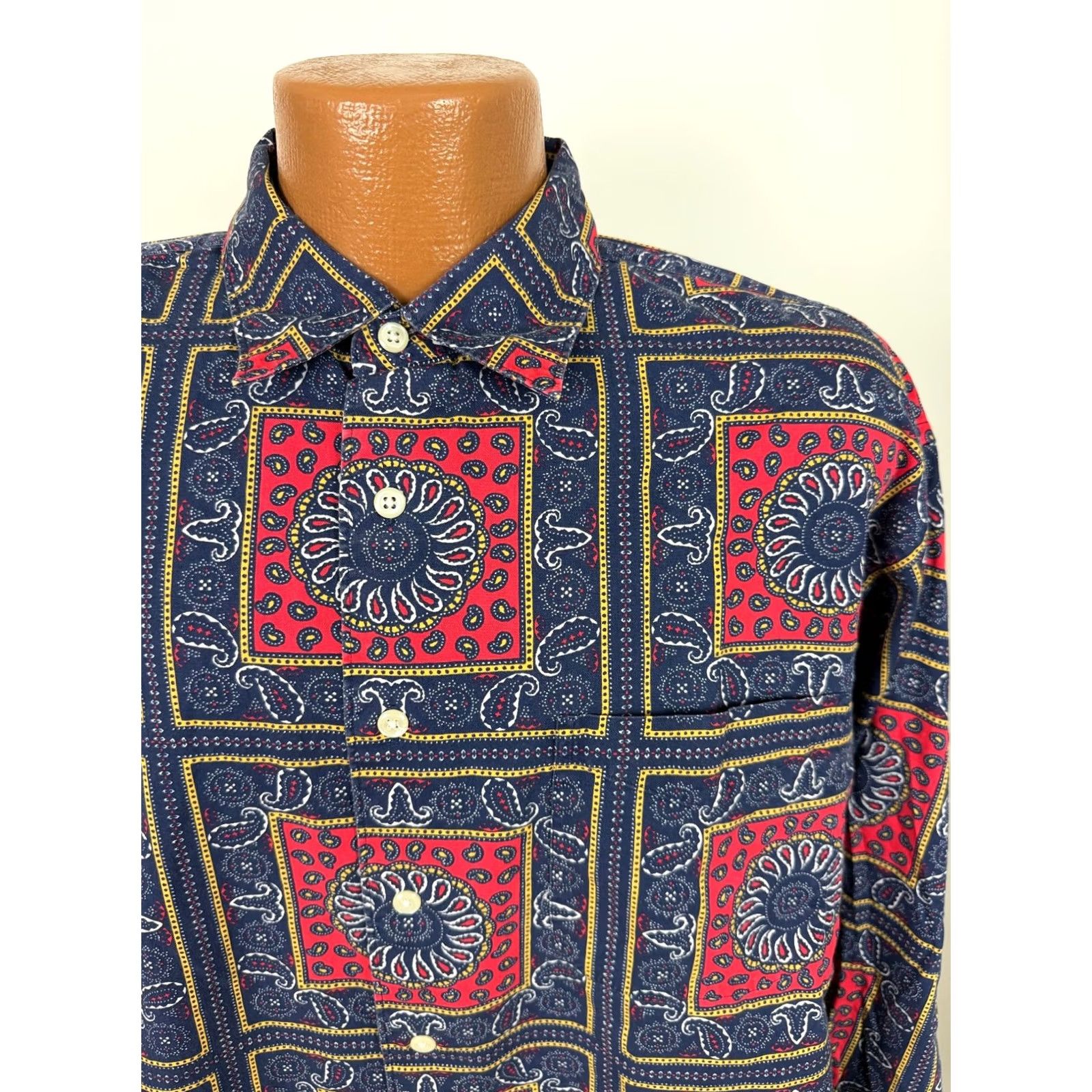 Vintage VINTAGE Daniel Cremieux Shirt Men XL Paisley Cotton Button-Up 90s Blue Size US XL / EU 56 / 4 - 3 Thumbnail
