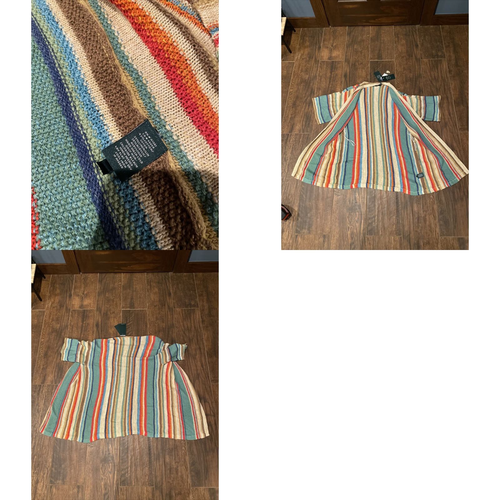 Ralph Lauren Lauren Ralph Cardigan Womens S NWT striped multi color cotton linen knit Size S / US 4 / IT 40 - 8 Thumbnail