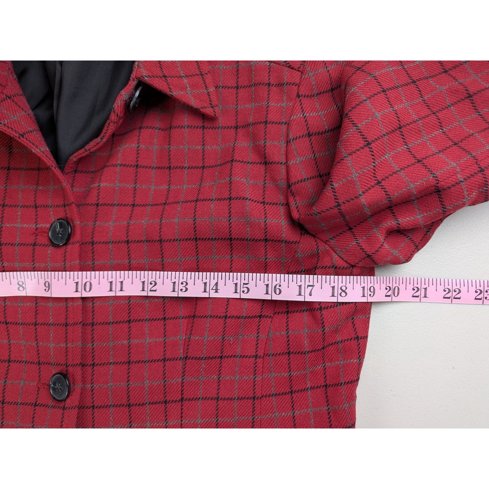 J.McLaughlin J McLaughlin Jacket Red Plaid Cropped Preppy Wool Academia Size M / US 6-8 / IT 42-44 - 7 Thumbnail