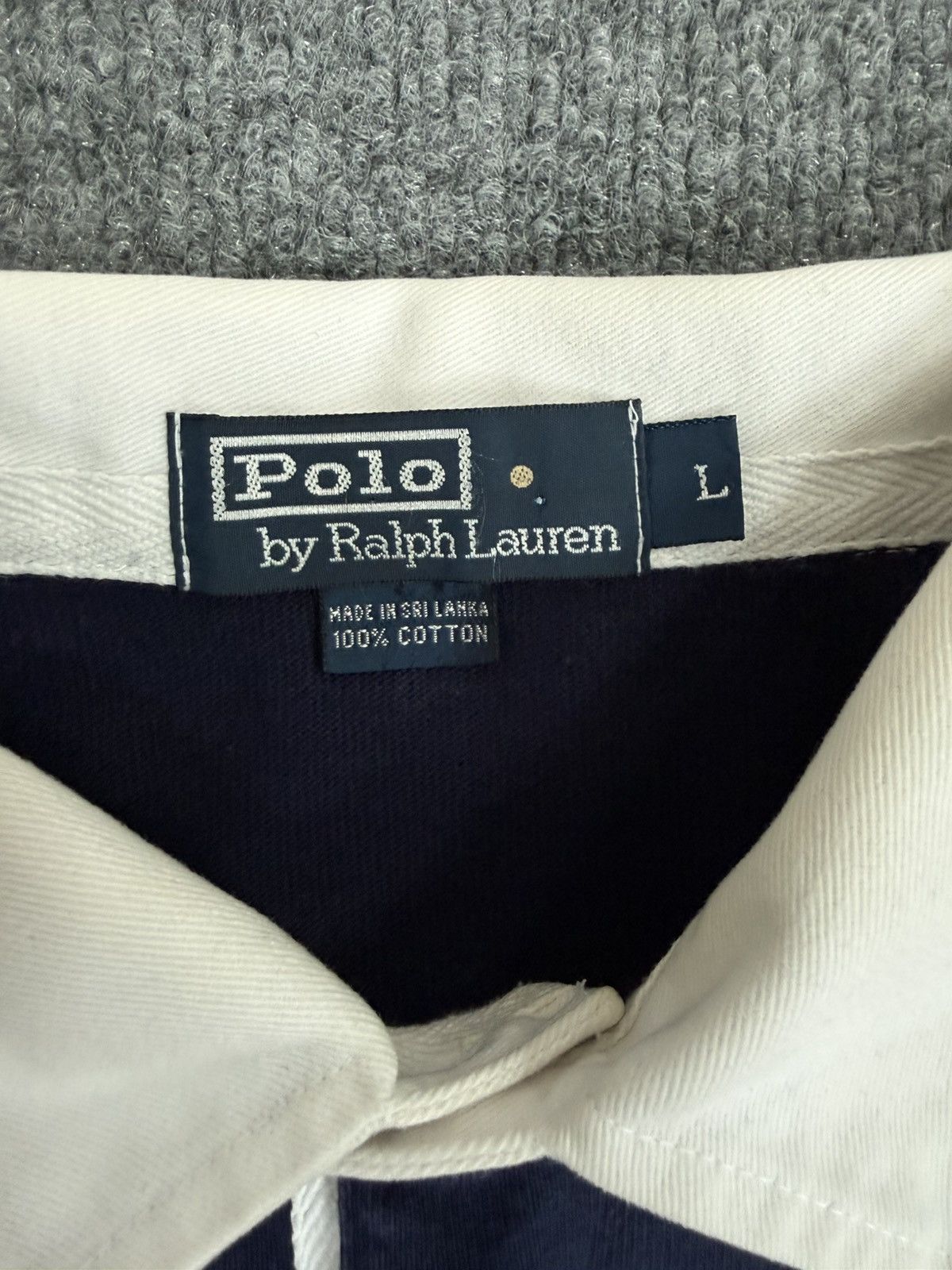 Polo Ralph Lauren Vintage Polo Ralph Lauren Navy Yellow Stripe Rugby Size US L / EU 52-54 / 3 - 4 Thumbnail