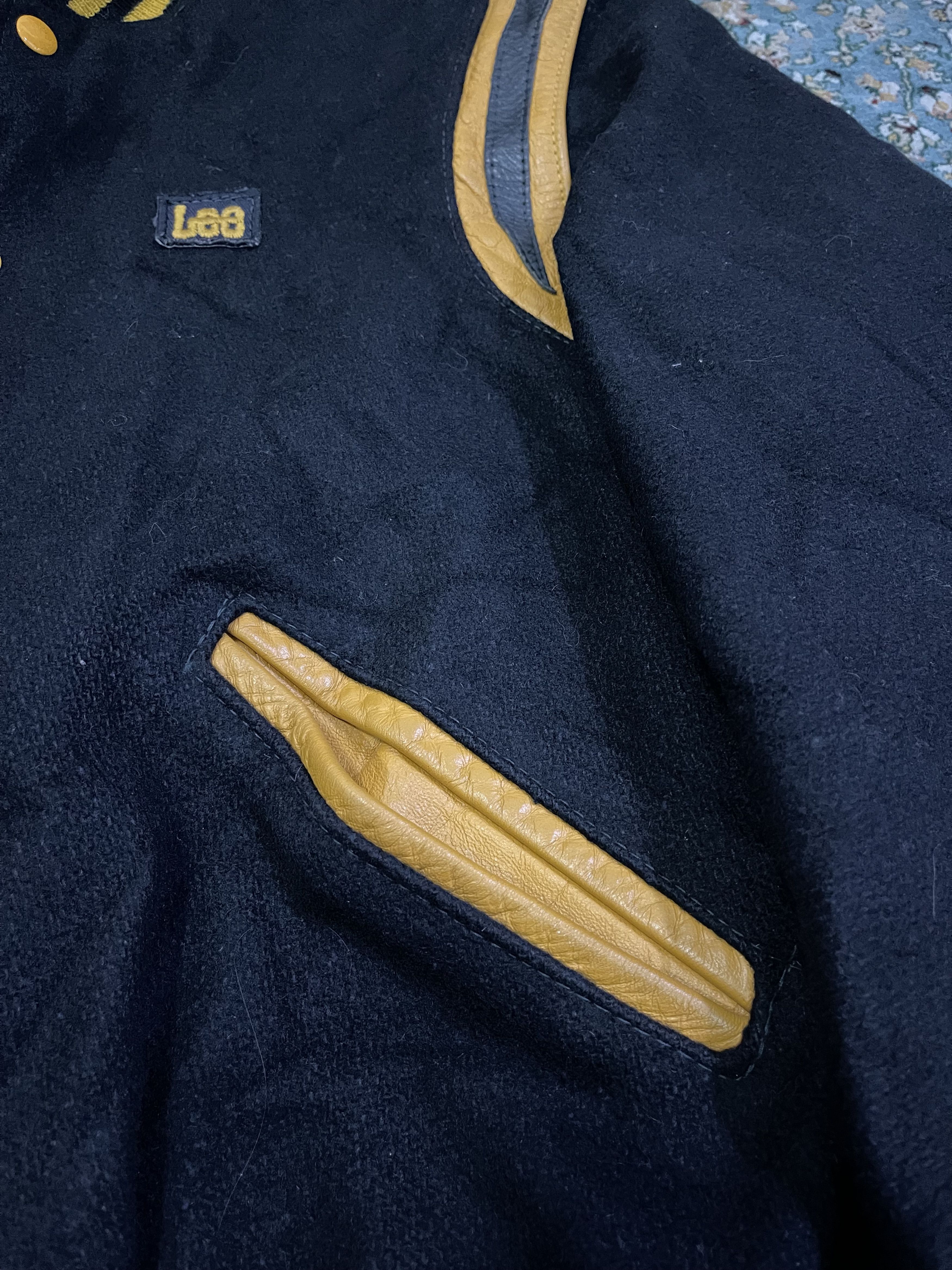 Lee True Vintage 70s Lee Varsity Delong Black/Yellow Jacket Size US M / EU 48-50 / 2 - 10 Thumbnail