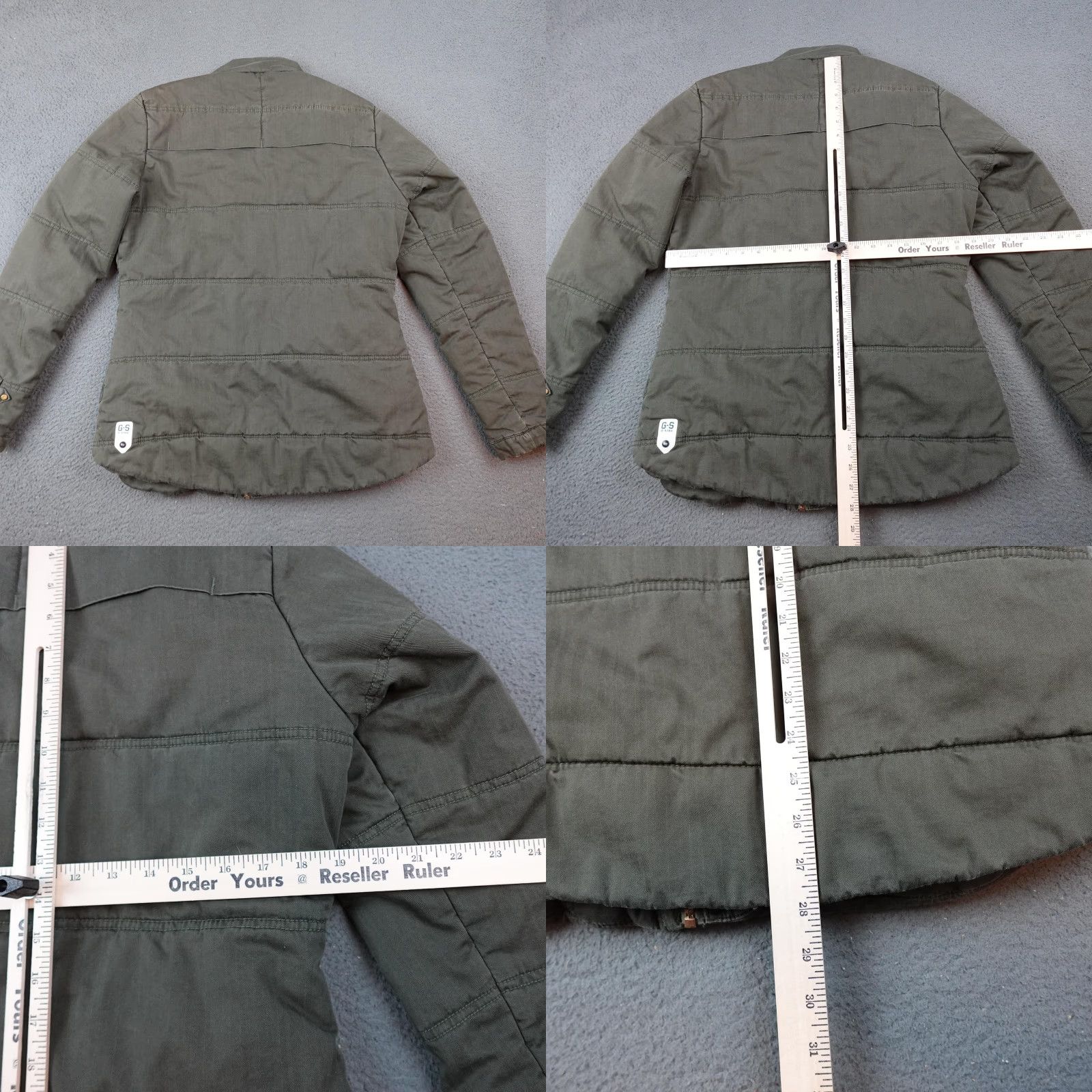 Vintage G Star Raw Denim 3301 Jacket Womens Medium Green Canvas Quilted Puffer Insulated Size M / US 6-8 / IT 42-44 - 8 Thumbnail