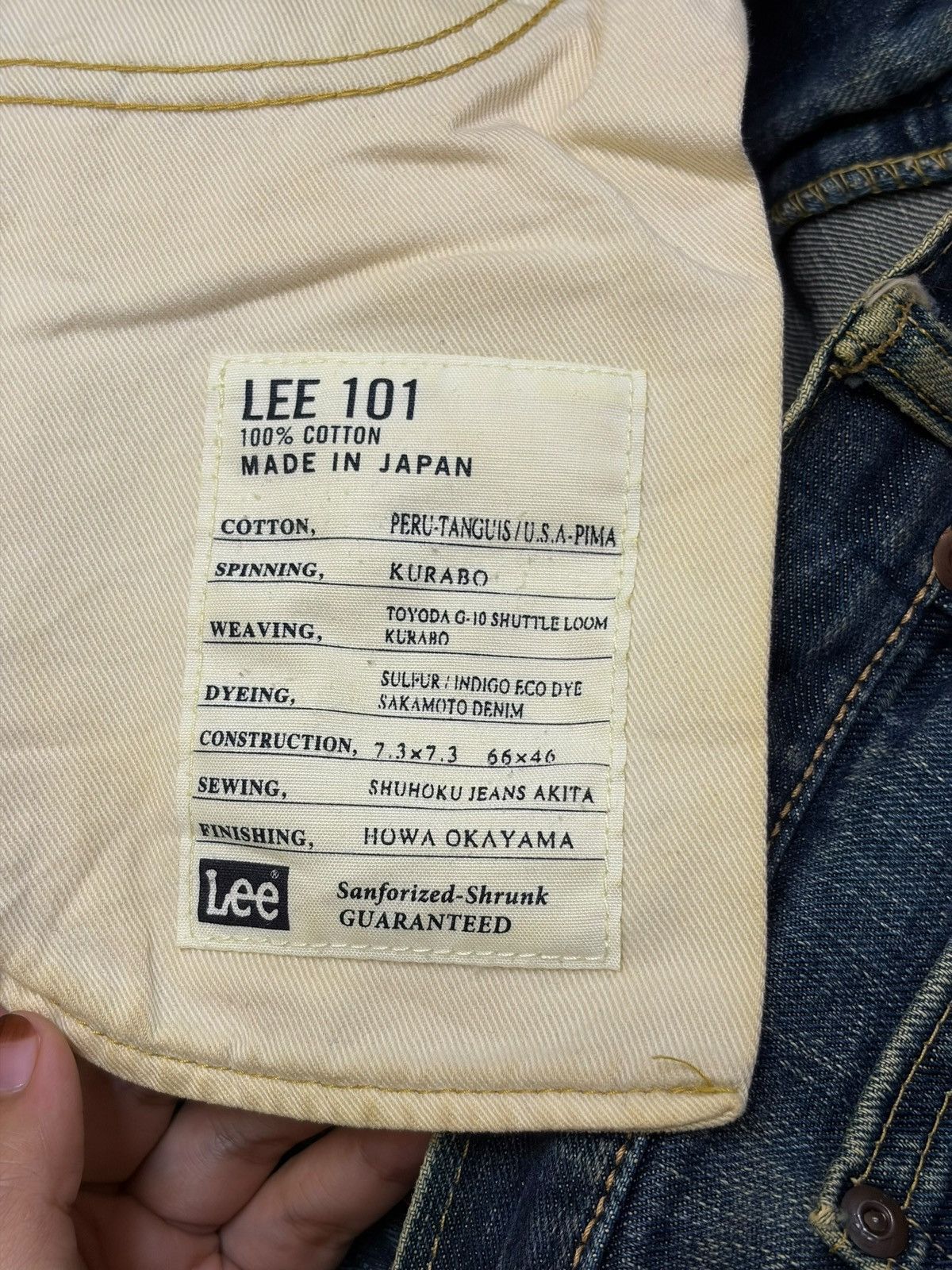 Lee Vintage 90s Lee 101 Selvedge Mud Wash Distress Loose Jeans Size US 33 - 5 Thumbnail