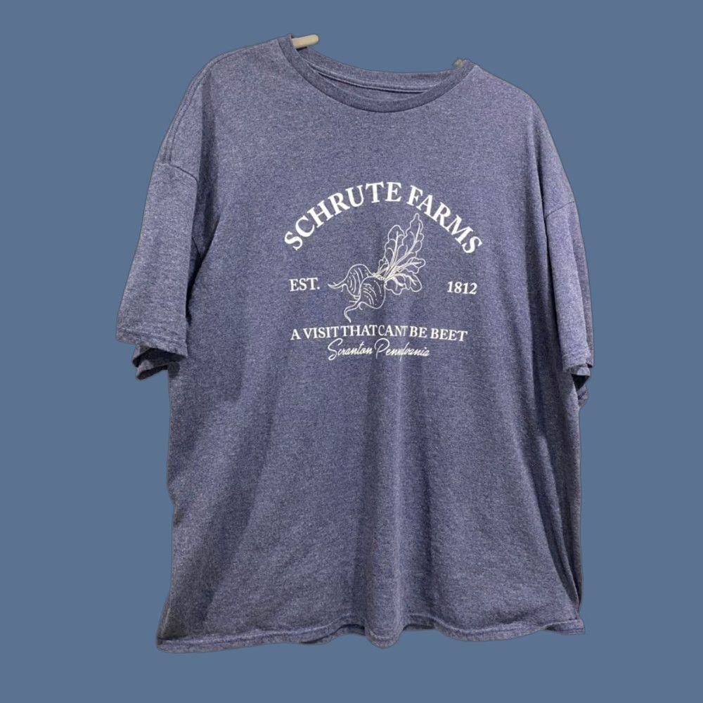 Vintage VINTAGE The Office Shirt XXL Mens Tshirt Schrute Farms Scranton Pennsylvania Blue 2XL Mens Big & Tall Size US XXL / EU 58 / 5 - 1 Thumbnail
