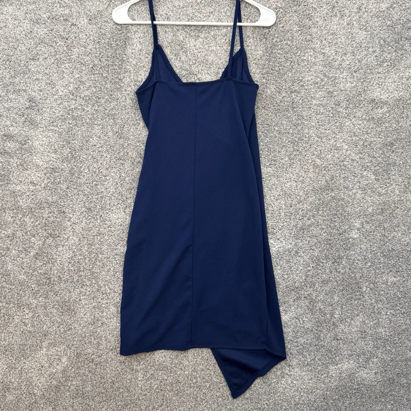 Vintage Revamped Faux Wrap Slip Dress M Women's Blue Polyester Spandex Short Bodycon Mini 90s Y2K Sexy Minimalist Party Cocktail Size M / US 6-8 / IT 42-44 - 8 Thumbnail