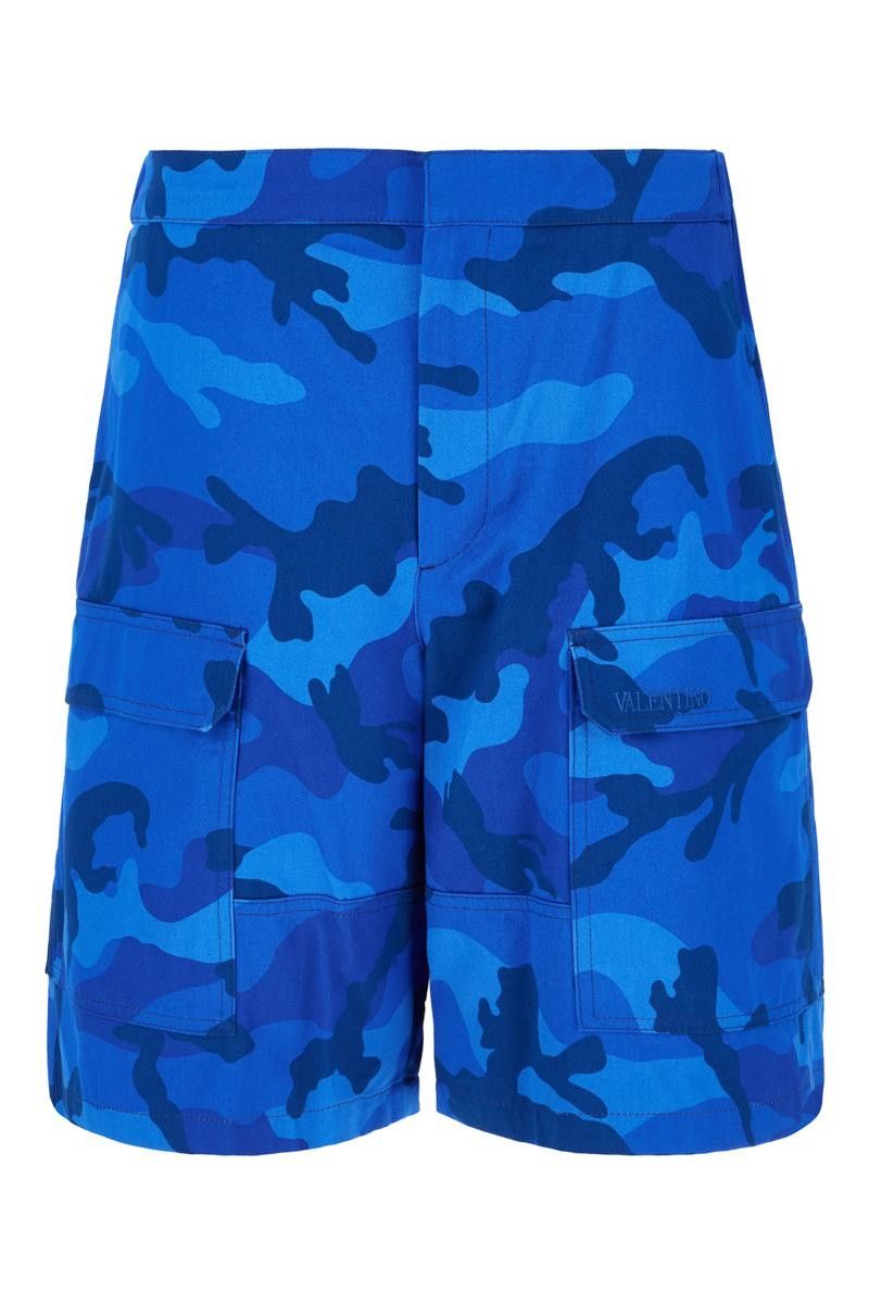 Valentino o1y0525 Camouflage Short in Blue Size US 32 / EU 48 - 1 Thumbnail