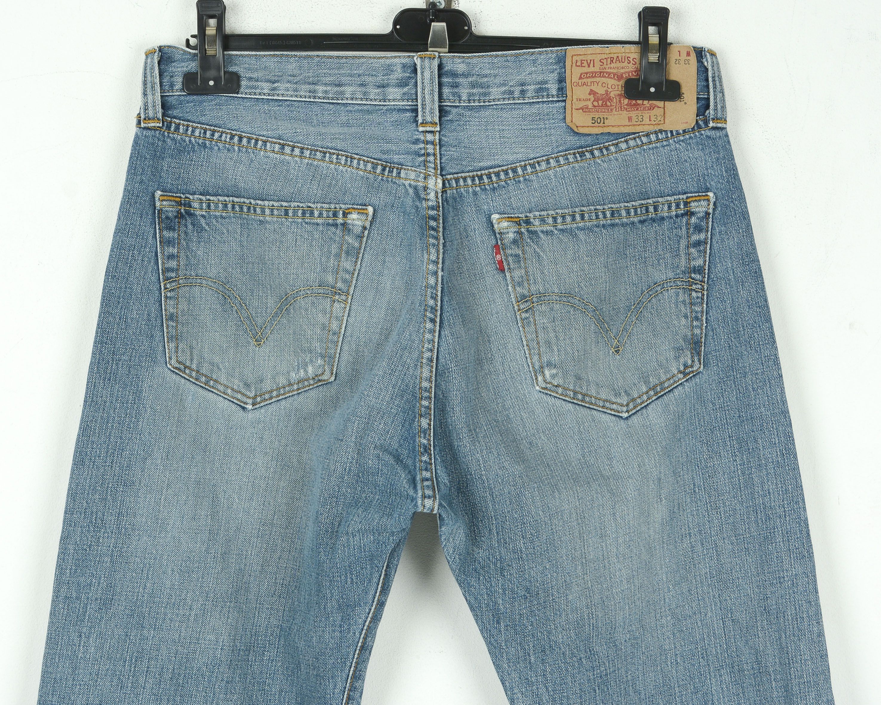 Levi's 501 Jeans W33 L30 Reg Straight Denim Pants Trousers Blue Size US 33 - 6 Thumbnail