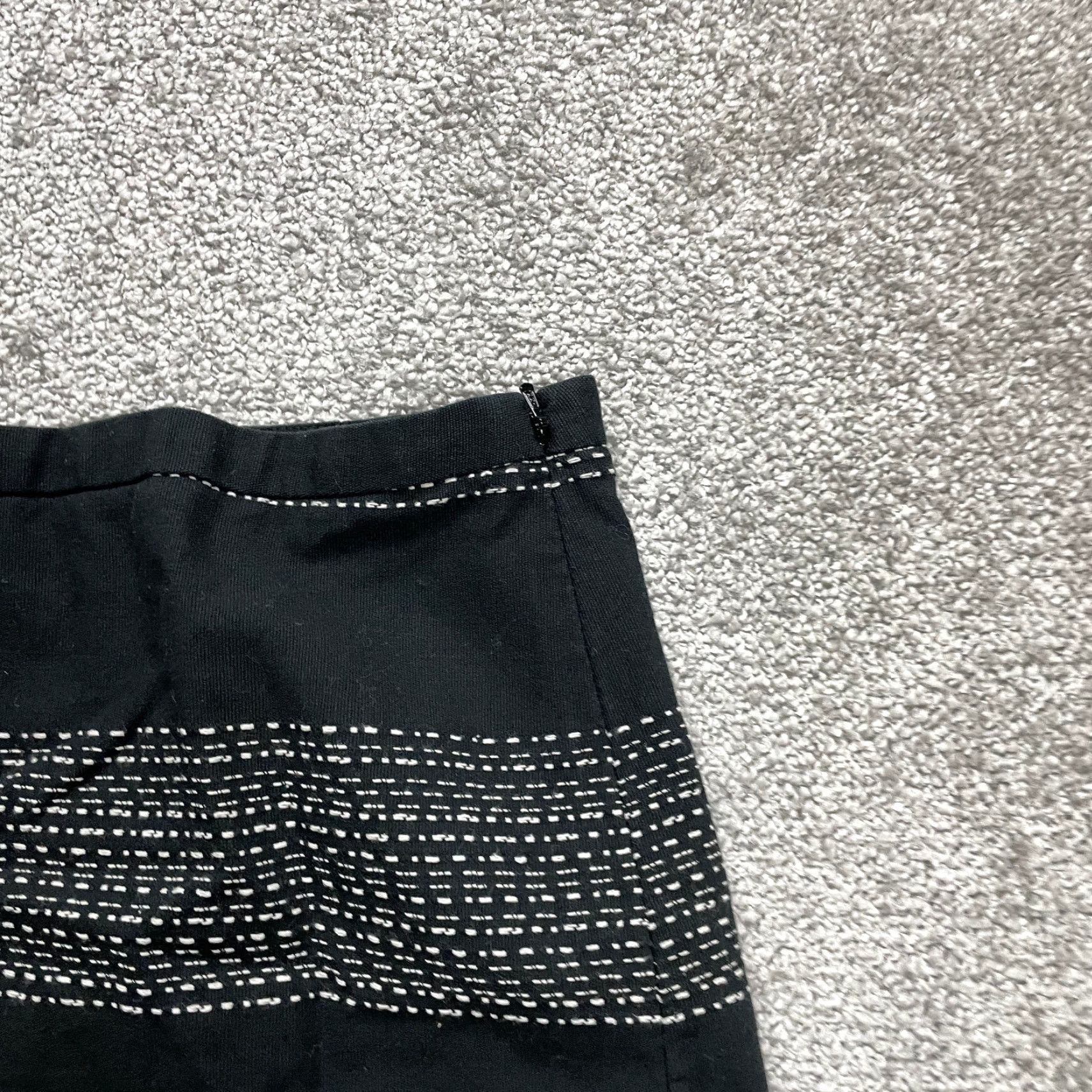 Loft LOFT Ann Taylor Skirt Mini Black White Striped Cotton Lined Womens 0 Short 0 Black White Striped Cotton Lined Zipper Vintage No Size 25" / US 0 / IT 36 - 7 Thumbnail