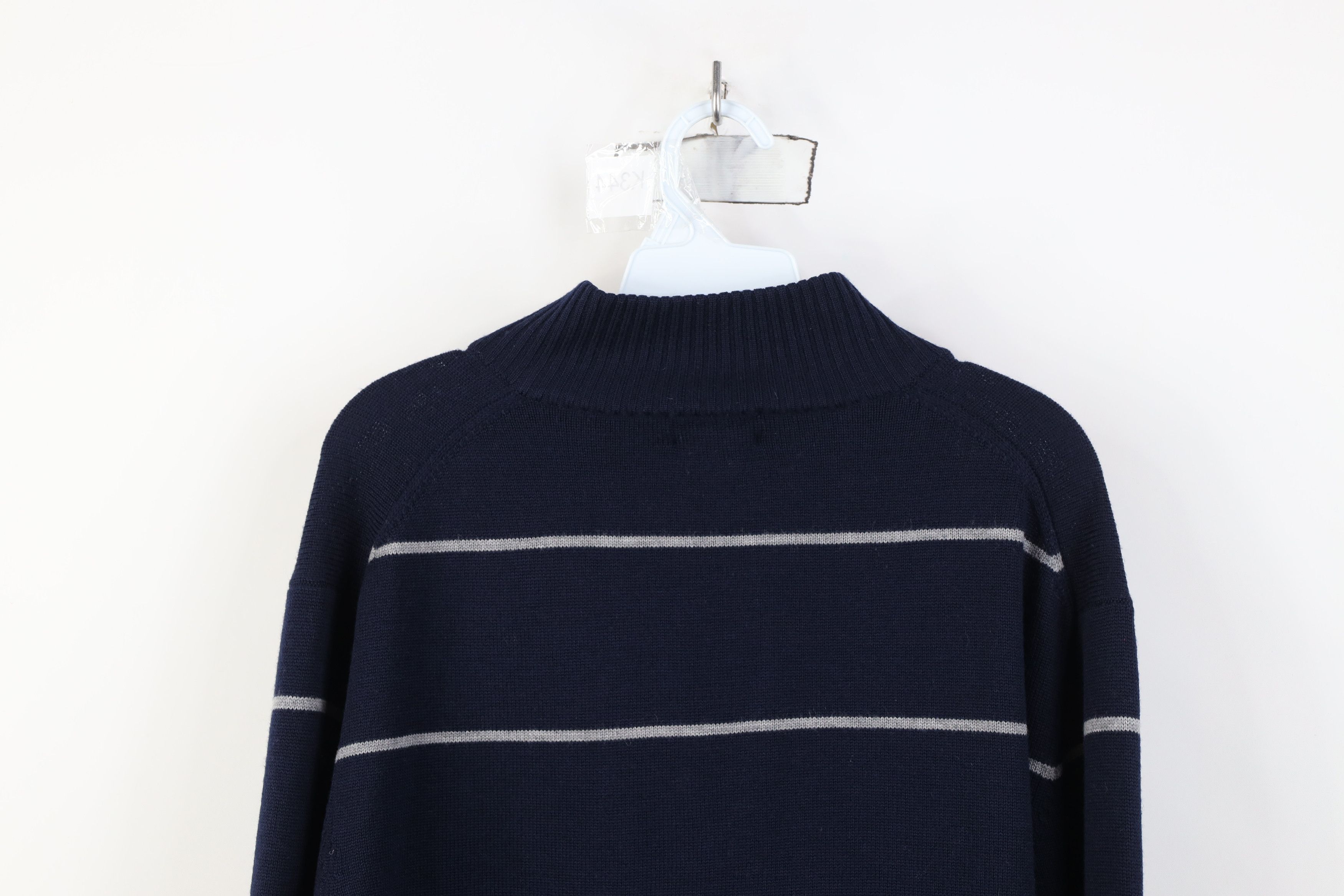 Brooks Brothers Brooks Brothers Merino Striped 1/4 Half Zip Pullover Sweater Size US XL / EU 56 / 4 - 12 Thumbnail