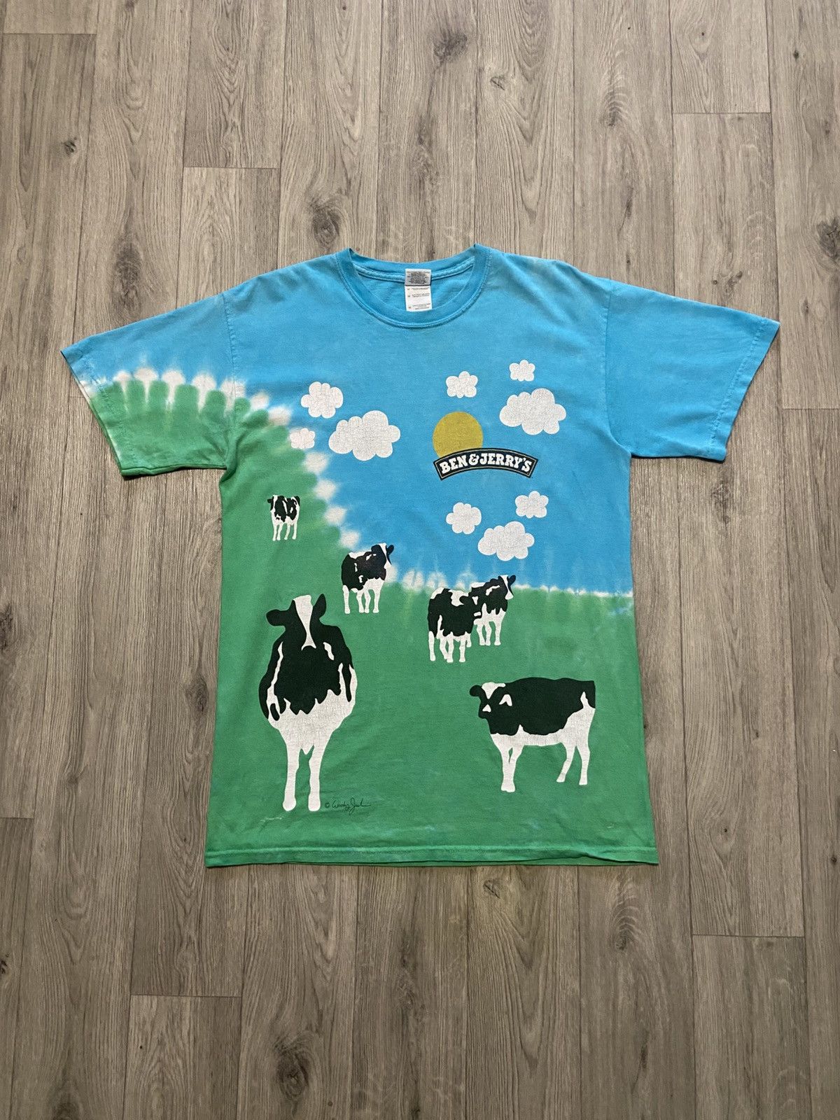 Vintage Euphoria Cow Ben Jerrys AOP T-Shirt Tie Dye M