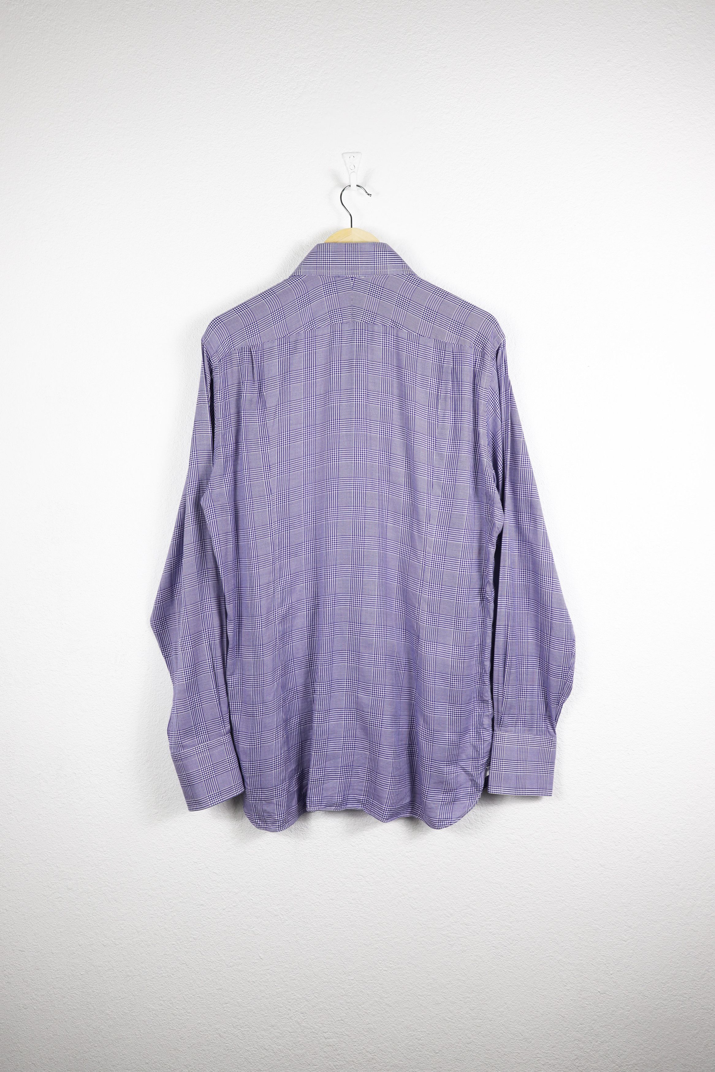 Tom Ford Tom Ford Blue Houndstooth Plaid Check Formal Classic Shirt Size US XL / EU 56 / 4 - 9 Thumbnail