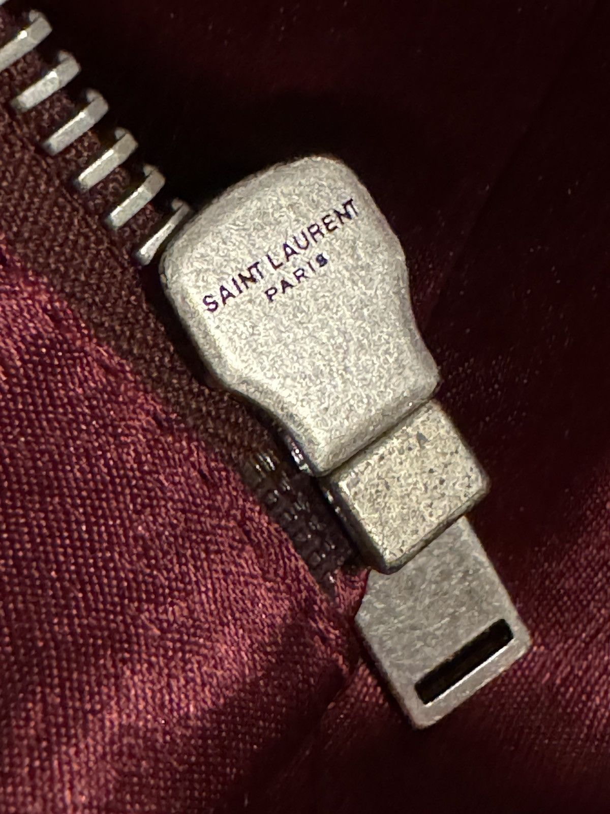 Saint Laurent Paris Saint Laurent Tonal Satin Jacket in Burgundy/Maroon/Bordeaux Size US L / EU 52-54 / 3 - 15 Thumbnail