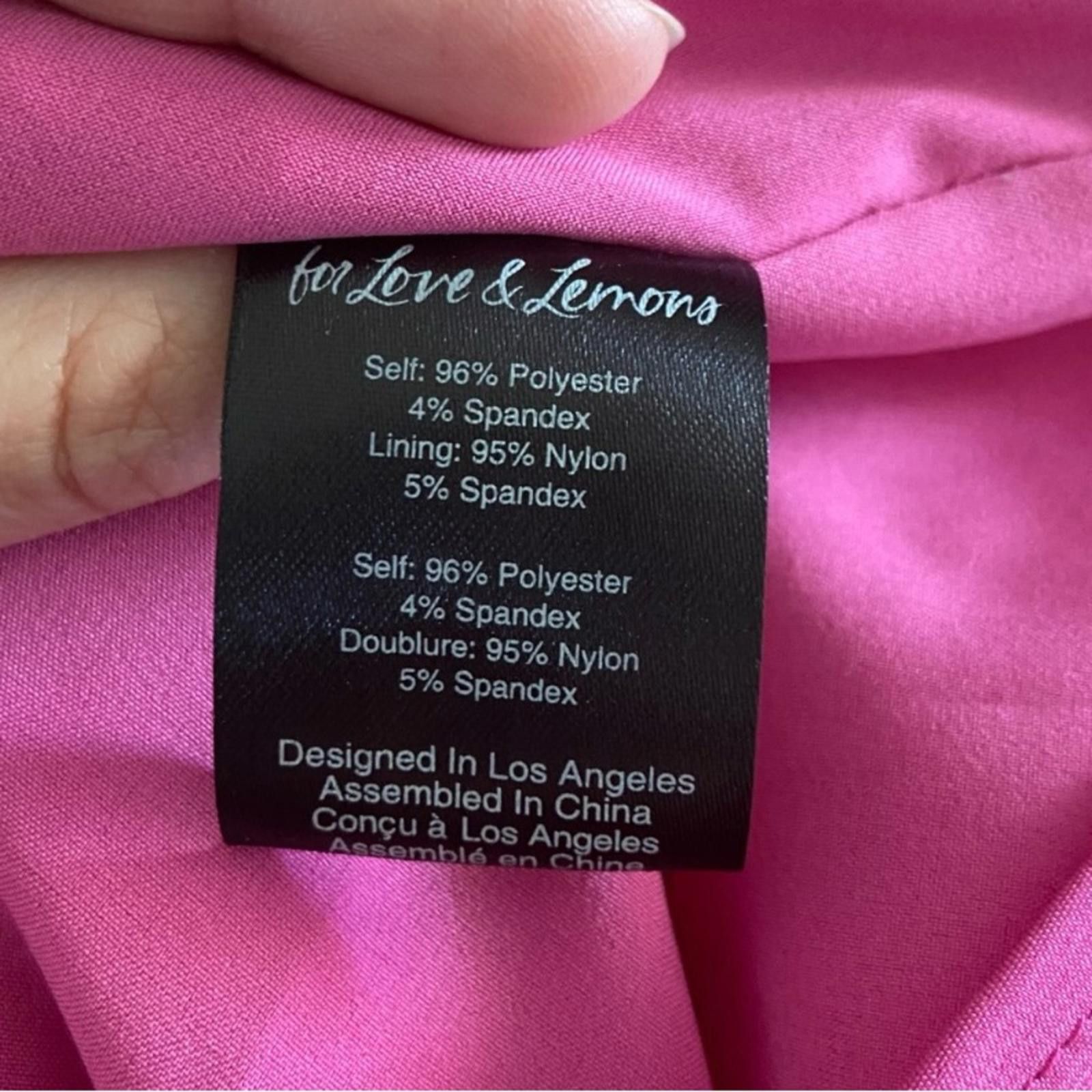 Designer For Love & Lemons Pink Ruched Mini Dress Womens Size XS/S Size XS / US 0-2 / IT 36-38 - 6 Thumbnail