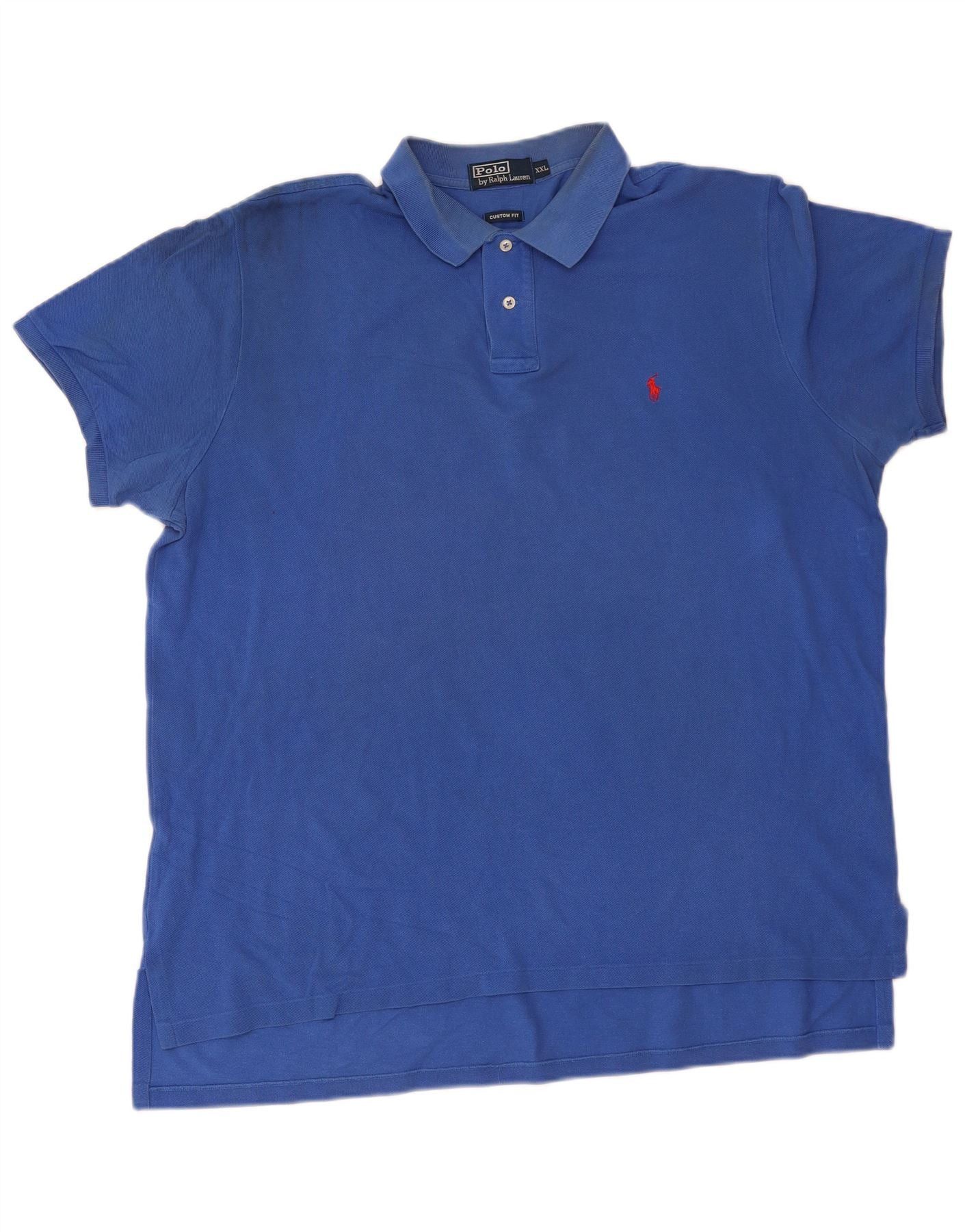 Polo Ralph Lauren Mens Custom Fit Polo Shirt 2XL Blue Cotton Size US XL / EU 56 / 4 - 1 Thumbnail