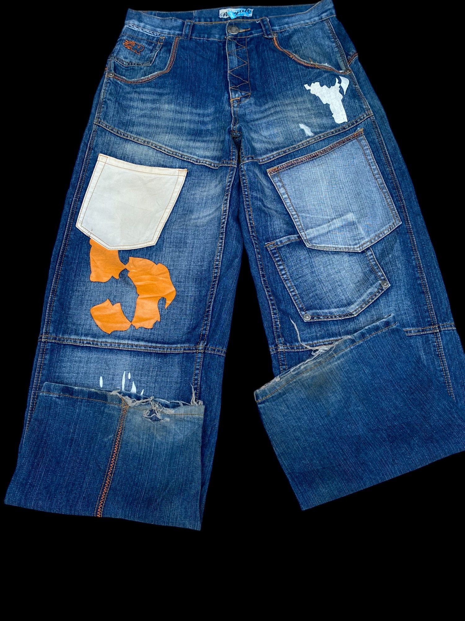 Fubu × JNCO BAGGY Royalty No 5 Painted JNCO FUBU STYLE jean W33x33 Size US 33 - 5 Thumbnail