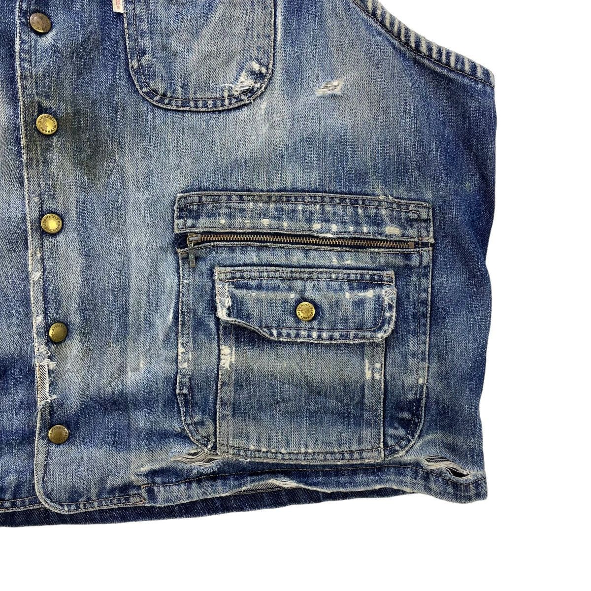 Oshkosh × Vintage Vintage Oshkosh Distressed Vest Denim Jacket Size US L / EU 52-54 / 3 - 6 Thumbnail
