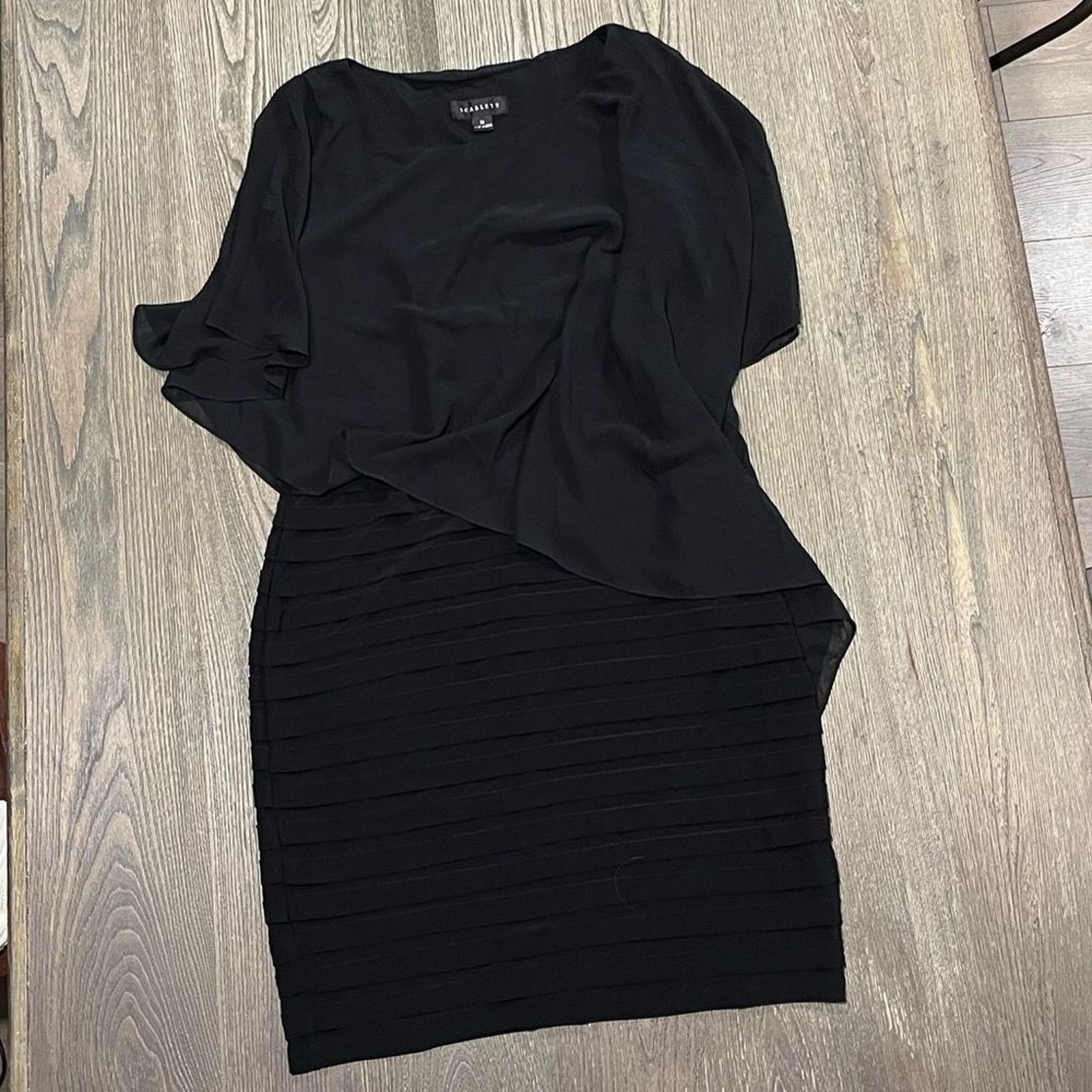 Vintage Scarlett Women Bodycon Dress Chiffon Over Layer Tiered SZ 12 Size XL / US 12-14 / IT 48-50 - 1 Thumbnail