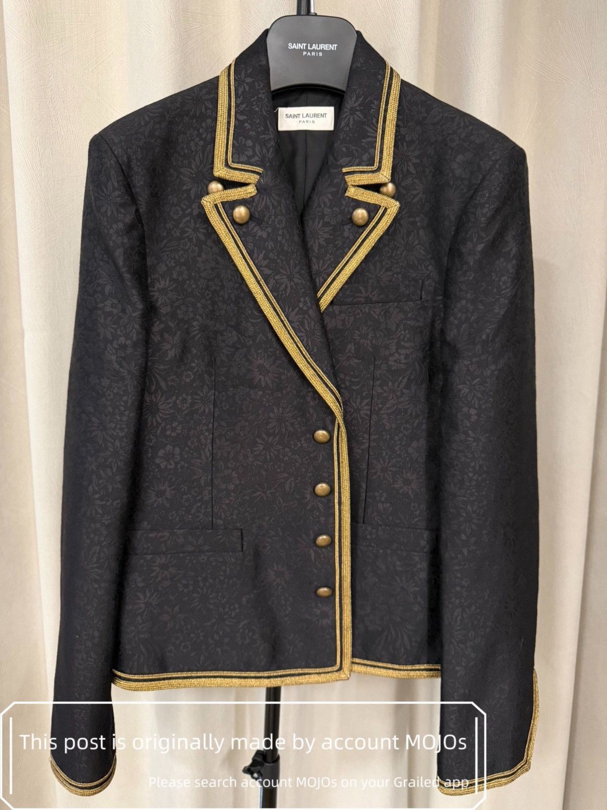Saint Laurent Paris Sz48 Saint Laurent Paris 20SS Gold Edge FlowerPattern Jacket Size US M / EU 48-50 / 2 - 1 Thumbnail