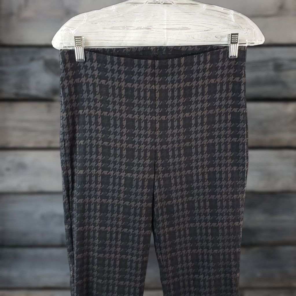 Joseph Ribkoff Joseph Ribkoff Womens Ella Cropped Pants Sz 8 Black Gray Houndstooth Pull On Size 30" / US 8 / IT 44 - 1 Thumbnail