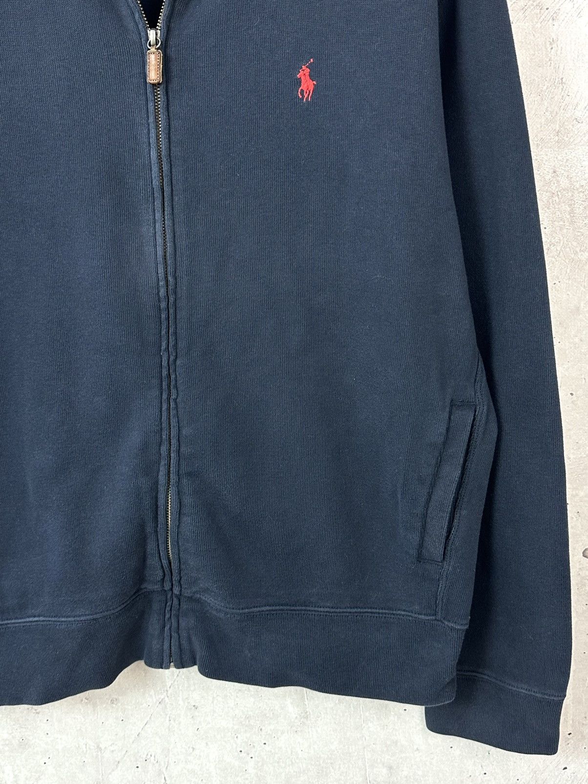 Polo Ralph Lauren Vintage Ralph Lauren Full Zip Navy Blue Cotton Jumper Size US XL / EU 56 / 4 - 6 Thumbnail