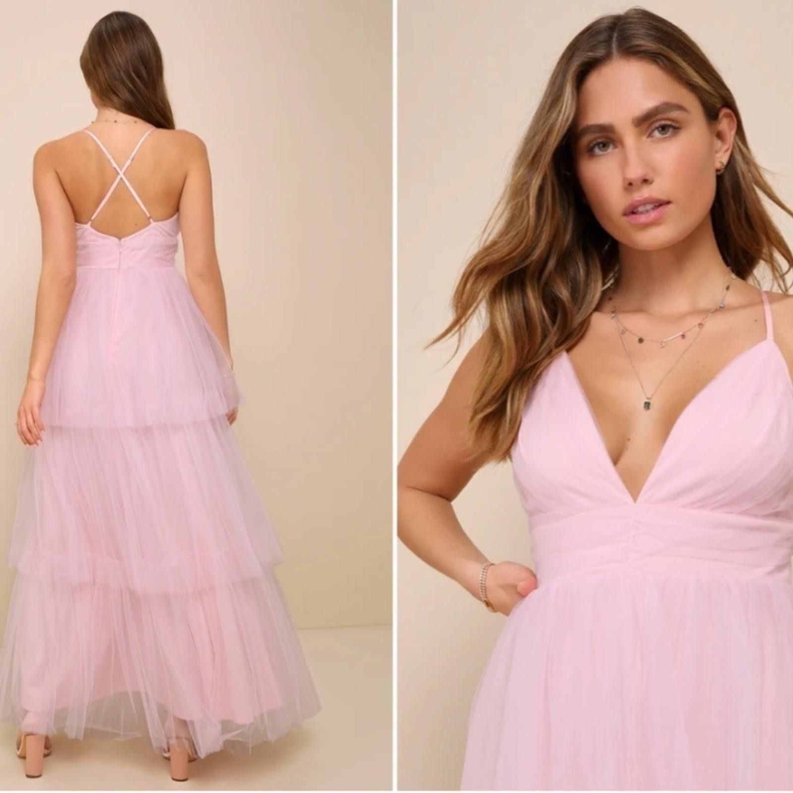 Lulus LULU's Prom Wedding Boho Romantic Tiered Ruffles Maxi Size L / US 10 / IT 46 - 3 Thumbnail
