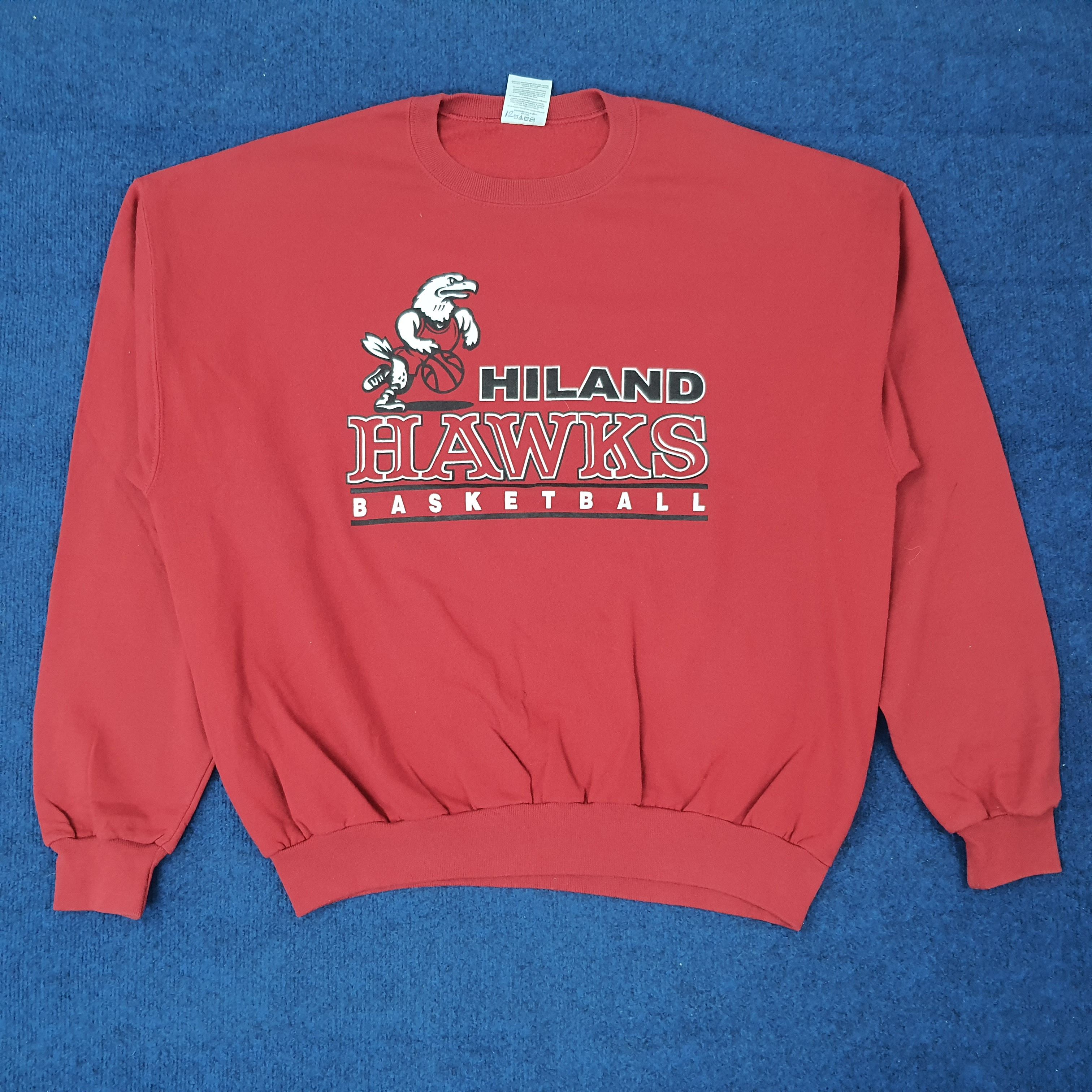 Vintage Hiland Hawks Basketball NBA Sweatshirt C226N19