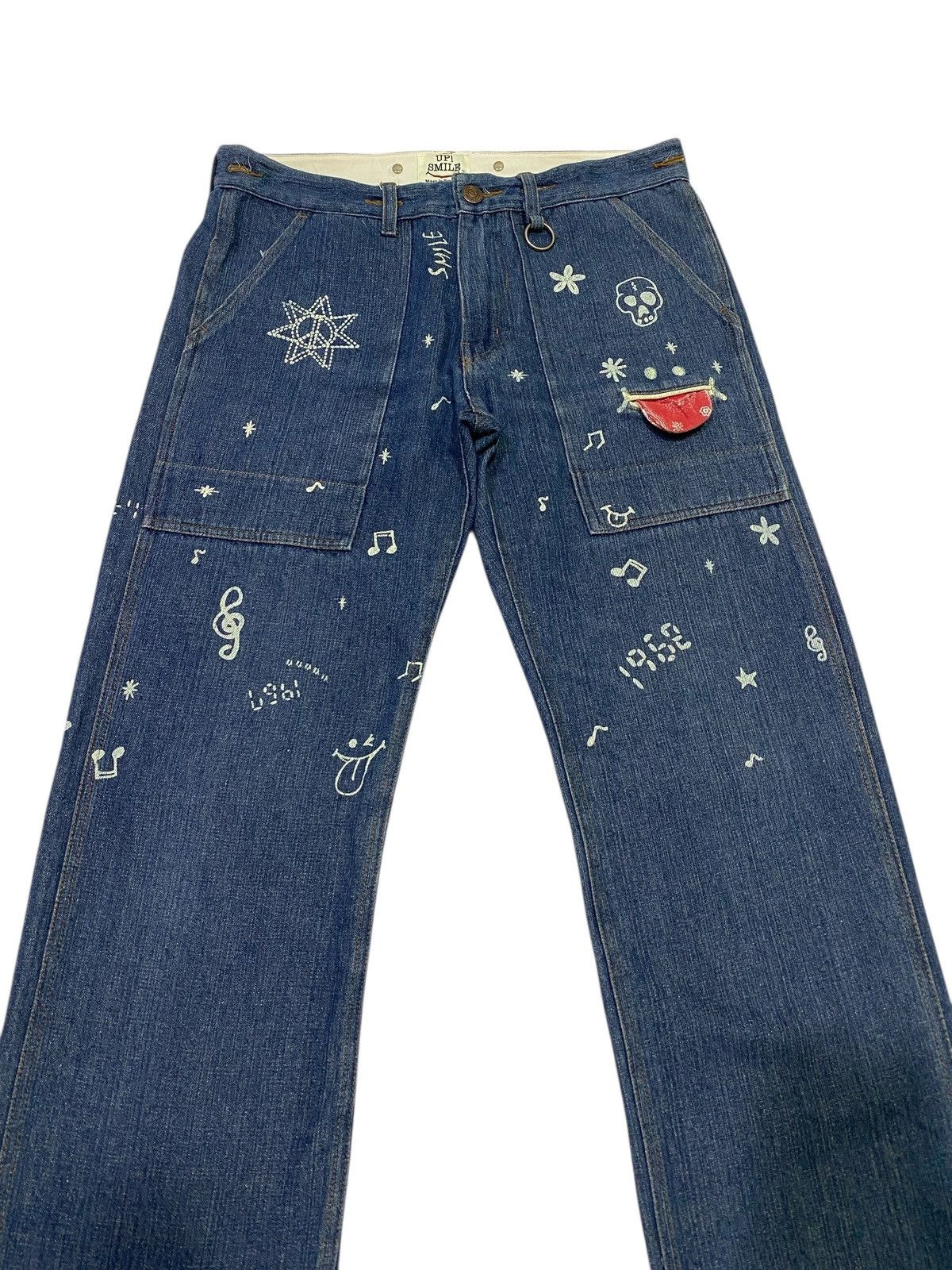 Japanese Brand Japanese Brand X Up Smile painted jeans Size US 34 / EU 50 - 3 Thumbnail
