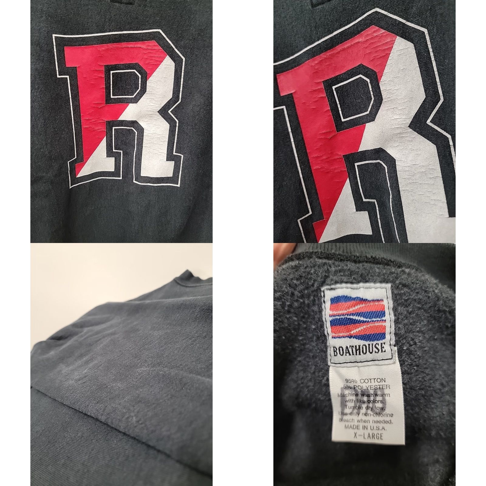 Vintage Vintage Boathouse Rutgers University Softball Reverse Weave Crewneck Sweatshirt Mens XL Black Cotton Blend Logo Size US XL / EU 56 / 4 - 8 Thumbnail