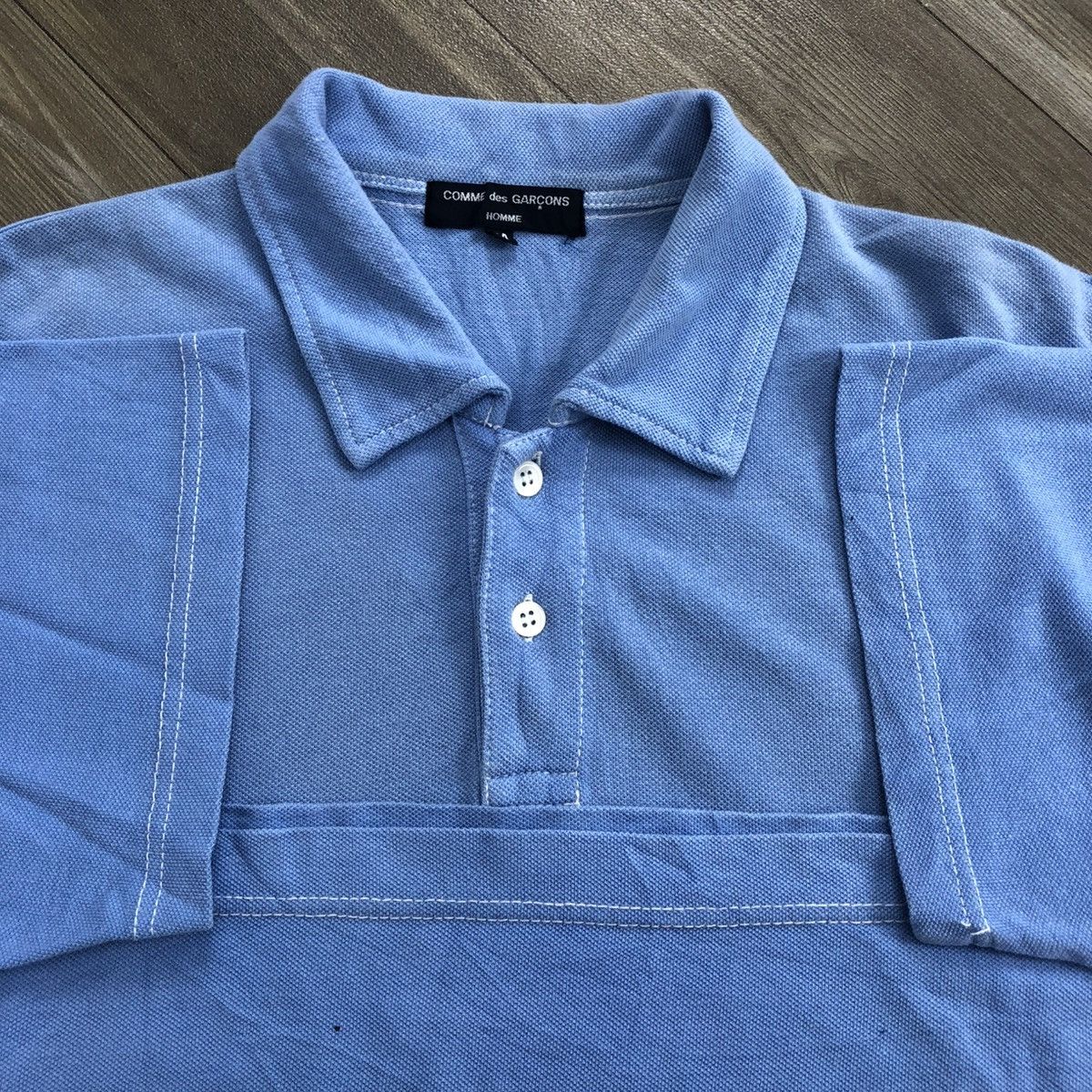 Comme des Garcons × Comme des Garcons Homme × Comme des Garcons SHIRT SS06 Comme Des Garcons Homme CDG Designer Blue Polo Shirt Size US XL / EU 56 / 4 - 4 Thumbnail