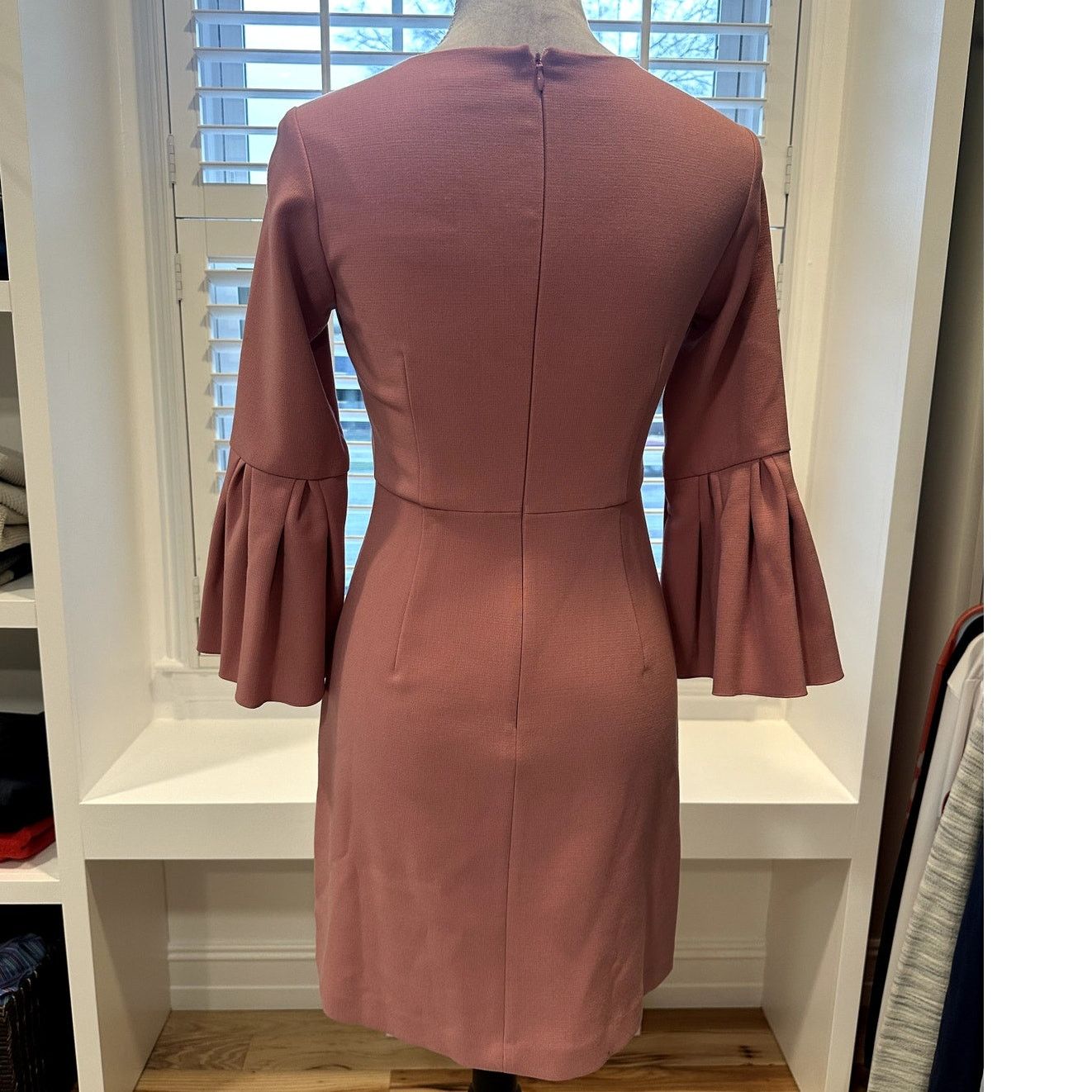 Ann Taylor Ann Taylor Womens Pink Bell Sleeve Sheath Dress Back Zip 00P Size XXS / US 00 / IT 34 - 5 Thumbnail
