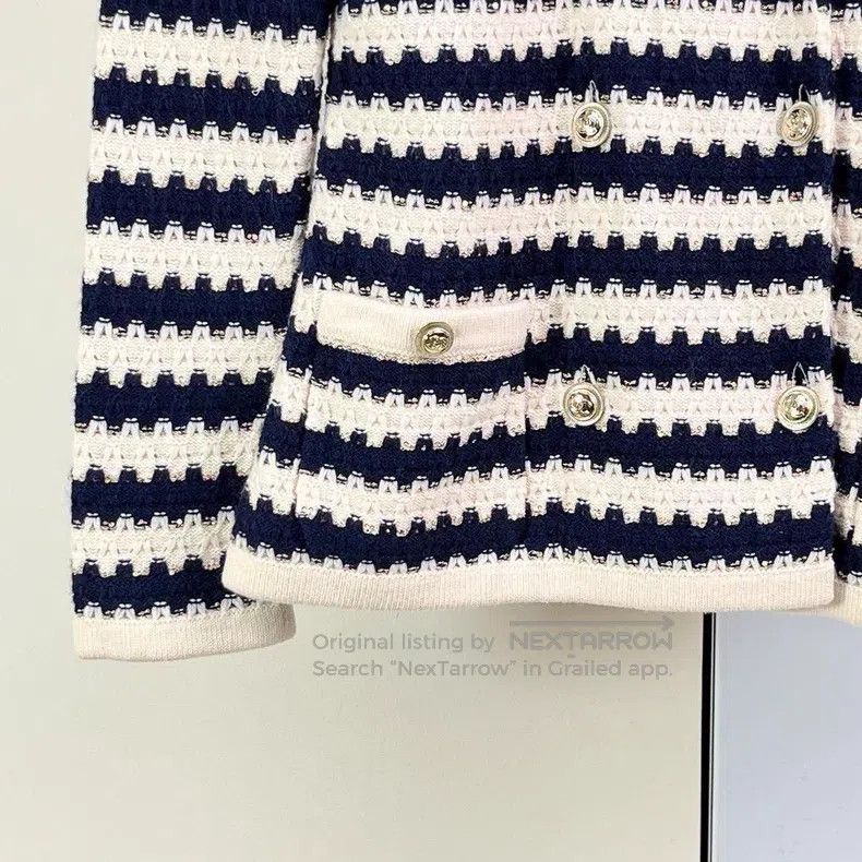 Chanel Chanel 21C blue and white striped knitted jacket Size XXS / US 00 / IT 34 - 4 Thumbnail