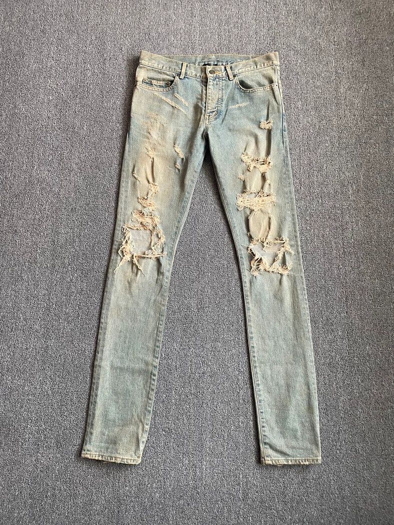 Saint Laurent Paris Saint Laurent Distressed Denim Jeans Size US 30 / EU 46 - 1 Thumbnail