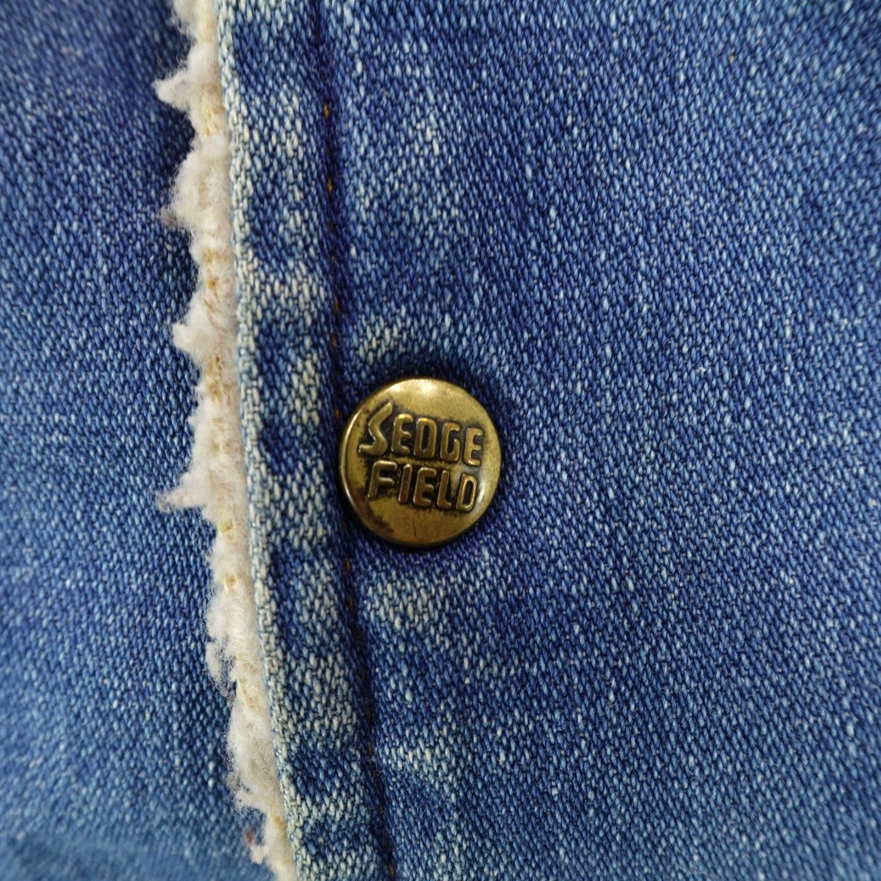 Denime Vintage Sedgefield Vest Men XL Denim Do Nothing Sherpa Lined Snap Up Western 70s Size US XL / EU 56 / 4 - 7 Thumbnail