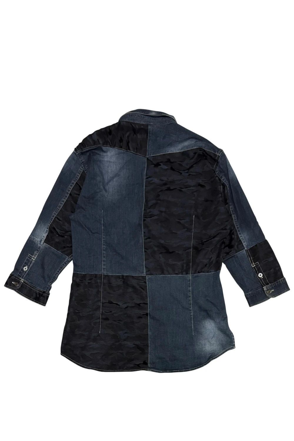 HIDEAWAYS Japanese brand denim two tone shirt Size US M / EU 48-50 / 2 - 2 Thumbnail