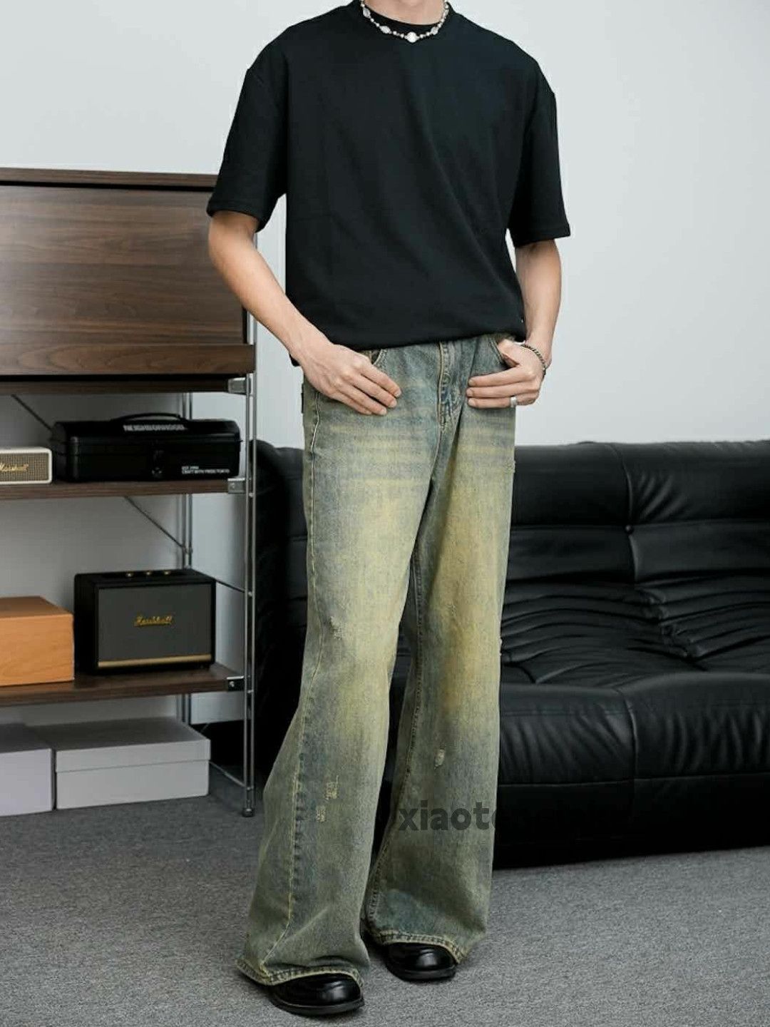Jean × Vintage disco punk grunge washed faded y2k ripped flared jeans Size US 32 / EU 48 - 6 Thumbnail