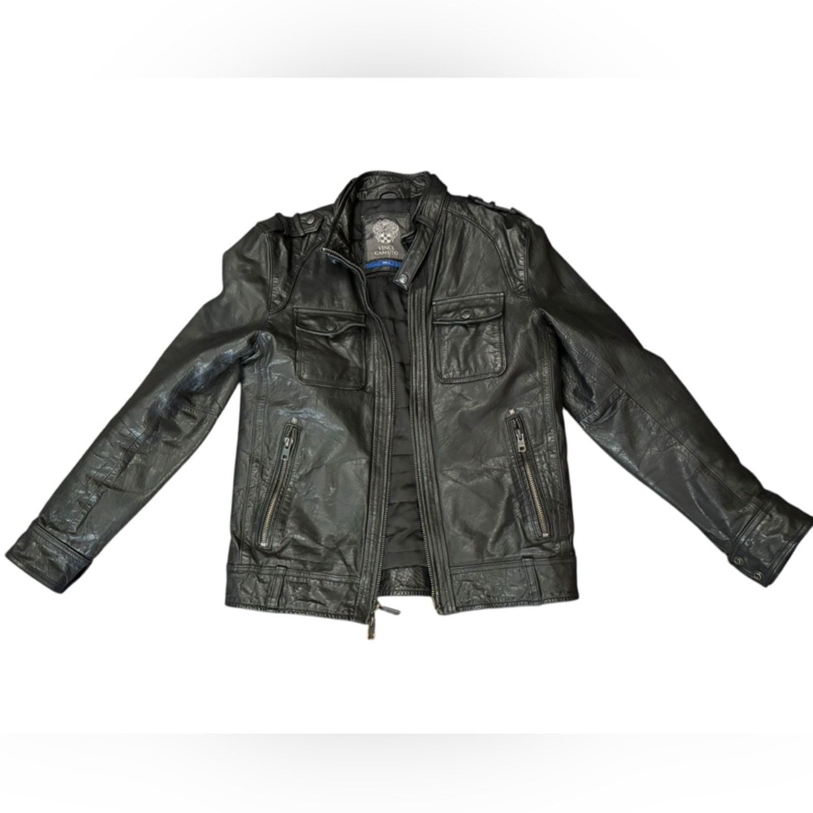 Vince Camuto Vince Camuto Mens Motorcycle Jacket Leather Size US S / EU 44-46 / 1 - 1 Thumbnail