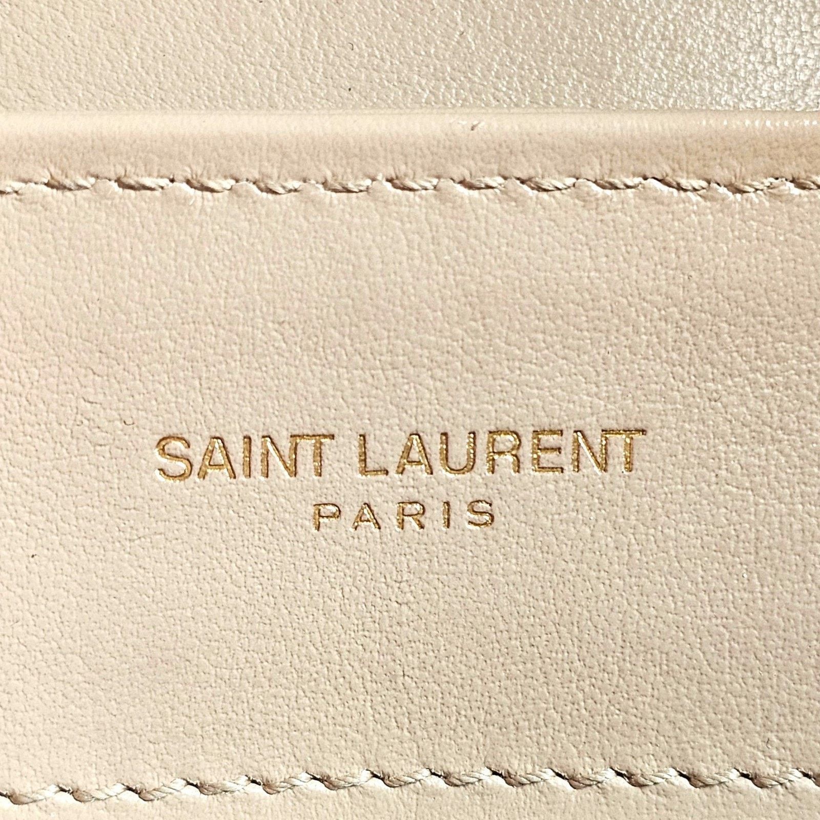 Saint Laurent Paris YSL Loulou Medium Shoulder Bag Leather Chain Bag Beige $3200 Size ONE SIZE - 13 Thumbnail