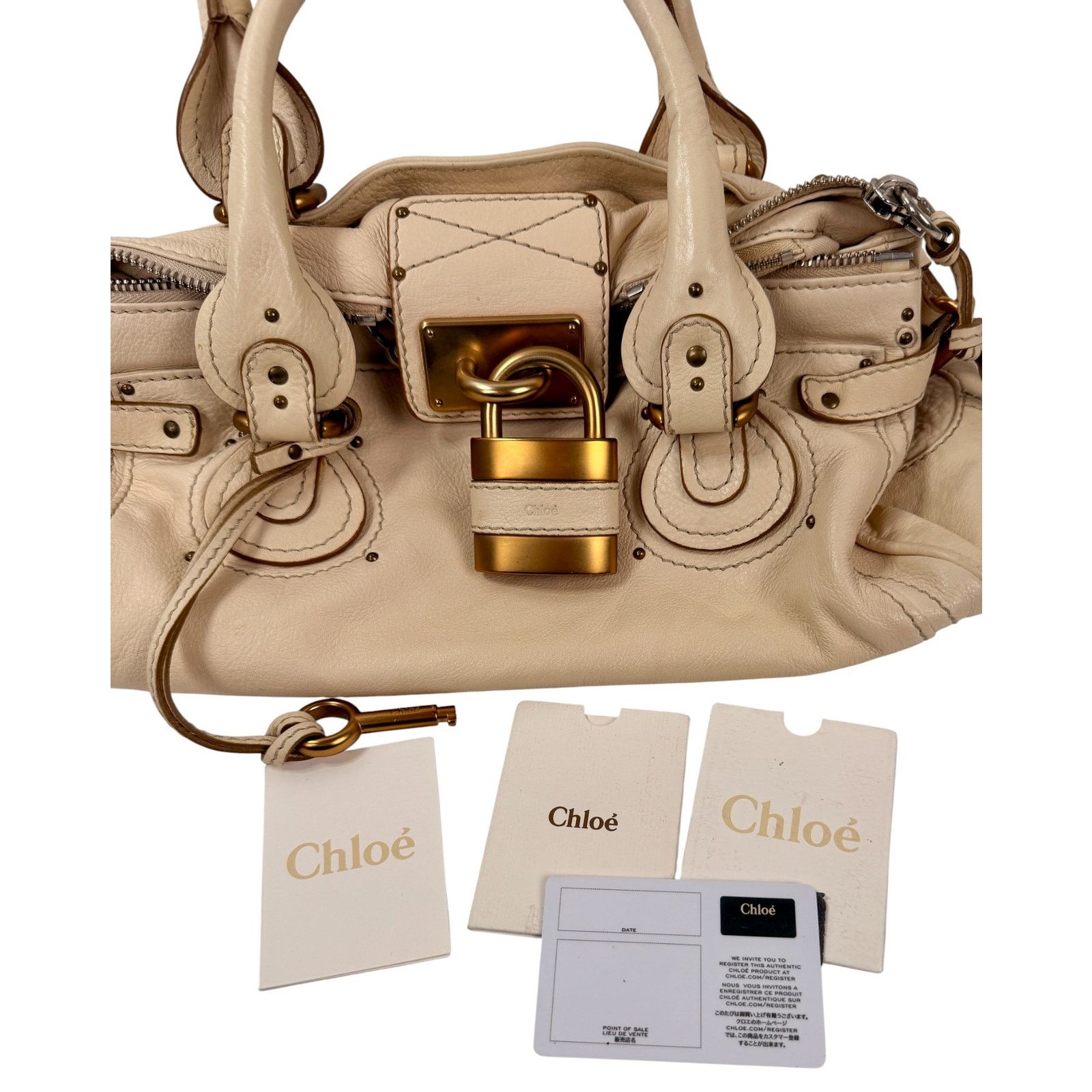 Chloe Chloe Ivory Paddington Medium Satchel Bag Size ONE SIZE - 3 Thumbnail