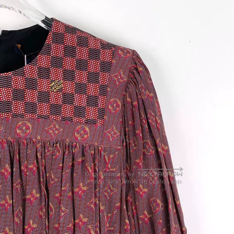 Louis Vuitton Louis Vuitton Red checkerboard logo presbyopic full print Size XS / US 0-2 / IT 36-38 - 3 Thumbnail
