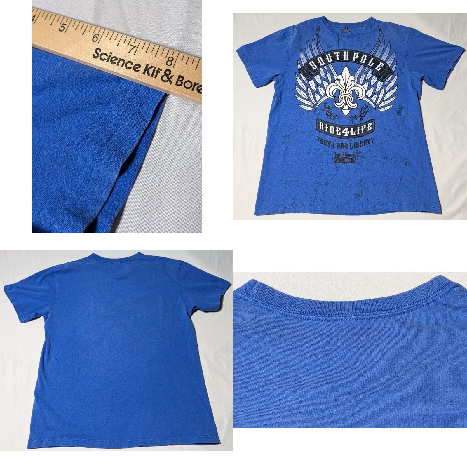Southpole Southpole T-Shirt Men XL Blue FADED Graphic Ride for Life Truth and Liberty Size US XL / EU 56 / 4 - 9 Thumbnail