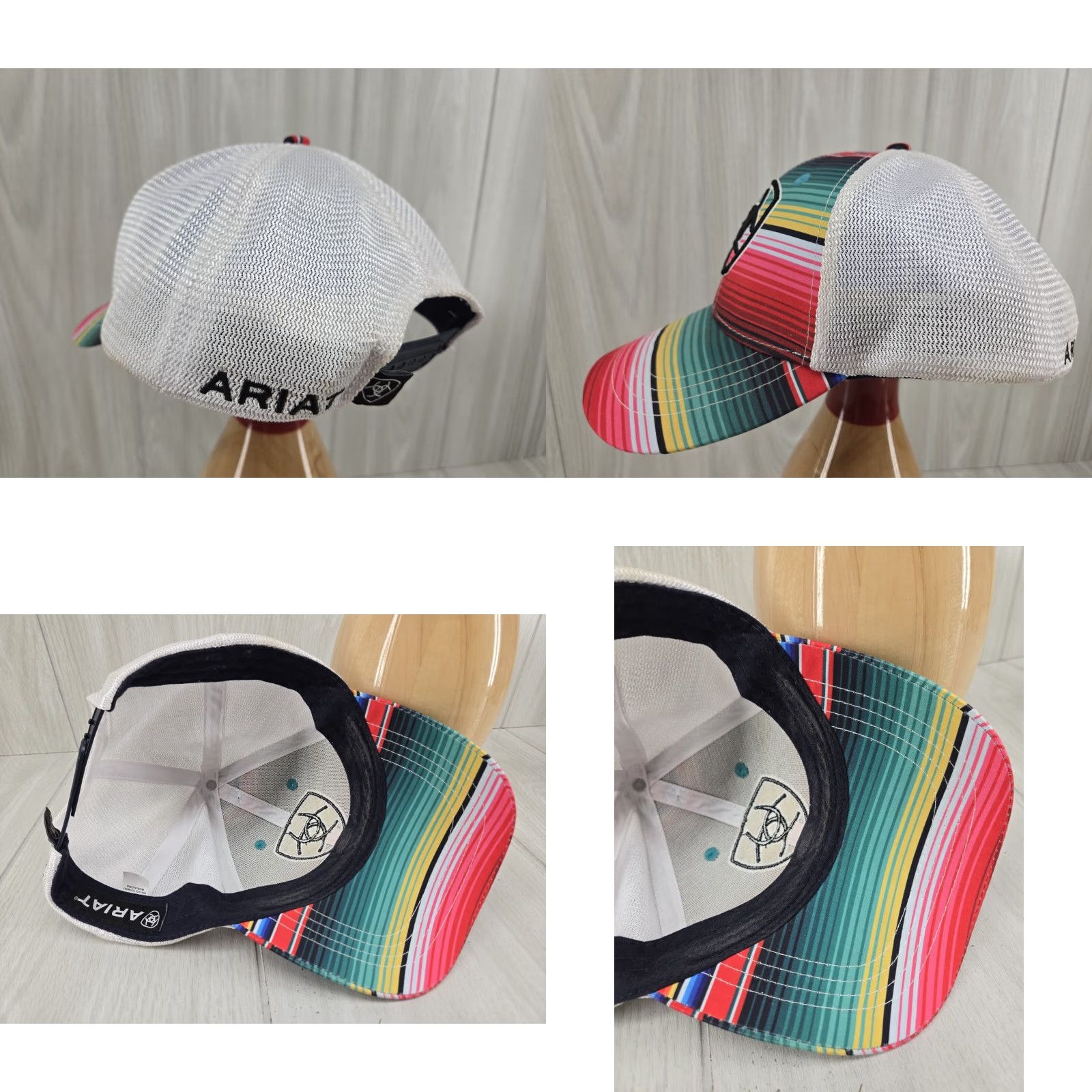 Ariat Ariat Women's Hat Bright Serape Center Shield Cap One Size Adjustable Multicolor Blue Logo Baseball Cap Womens Size ONE SIZE - 8 Thumbnail