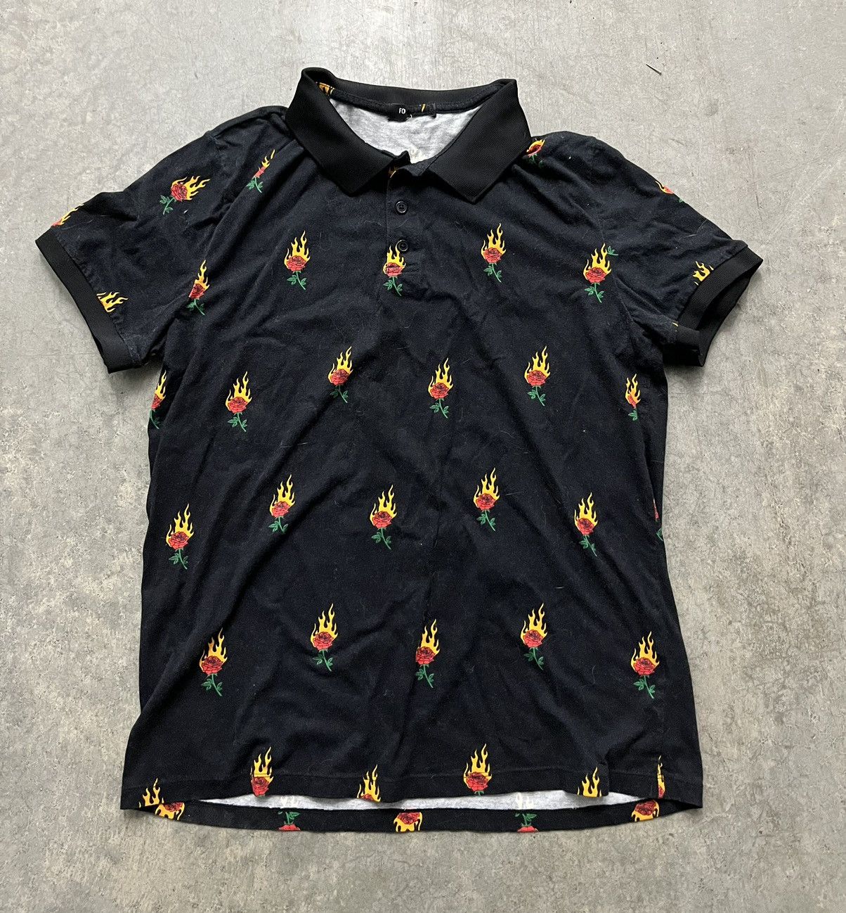 Forever 21 Forever 21 Roses Polo Shirt Size US M / EU 48-50 / 2 - 1 Thumbnail
