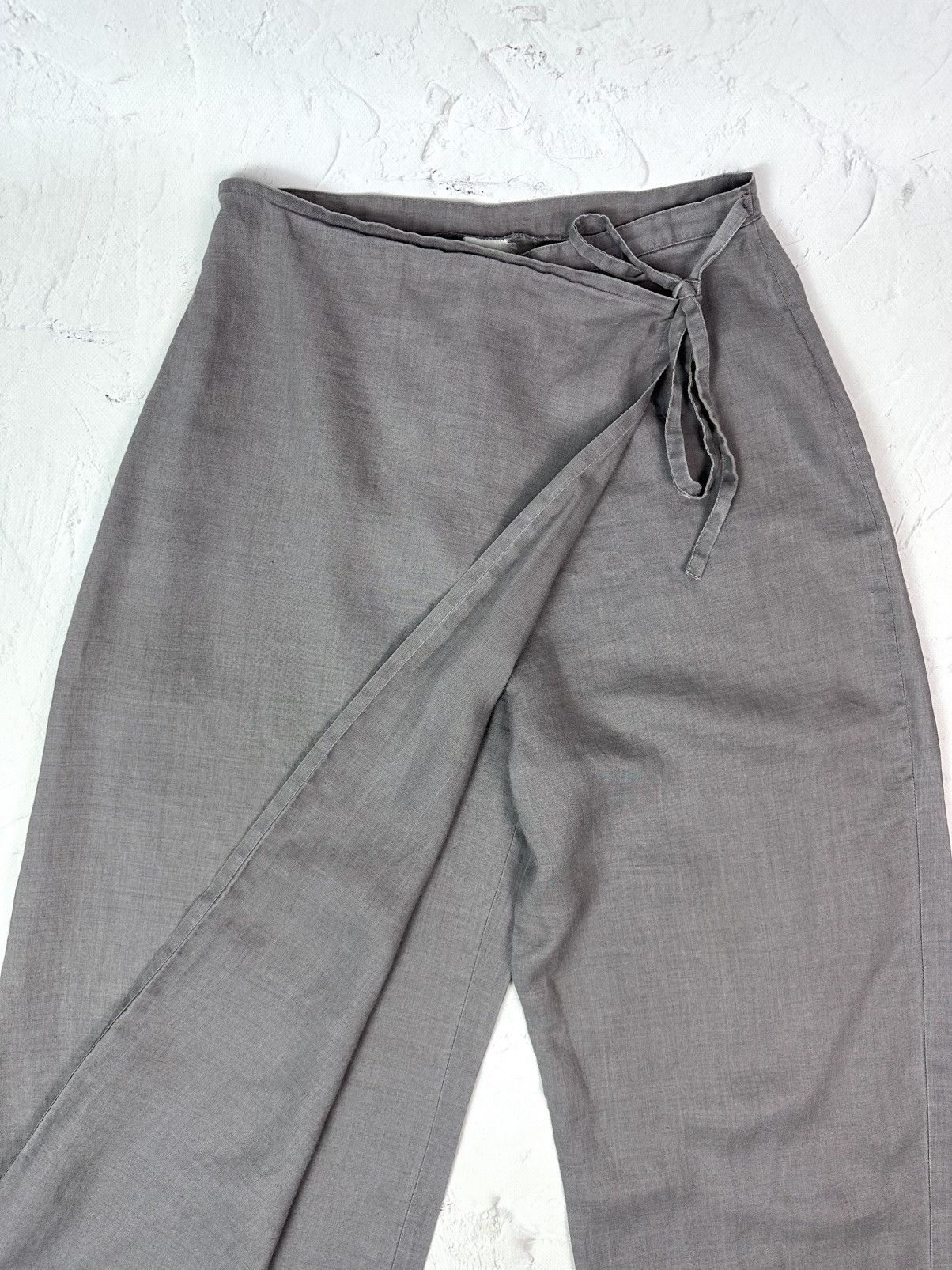 If Six Was Nine Vintage Yohji Yamamoto Style Linen Pants With Skirt Details Size 28" / US 6 / IT 42 - 4 Thumbnail