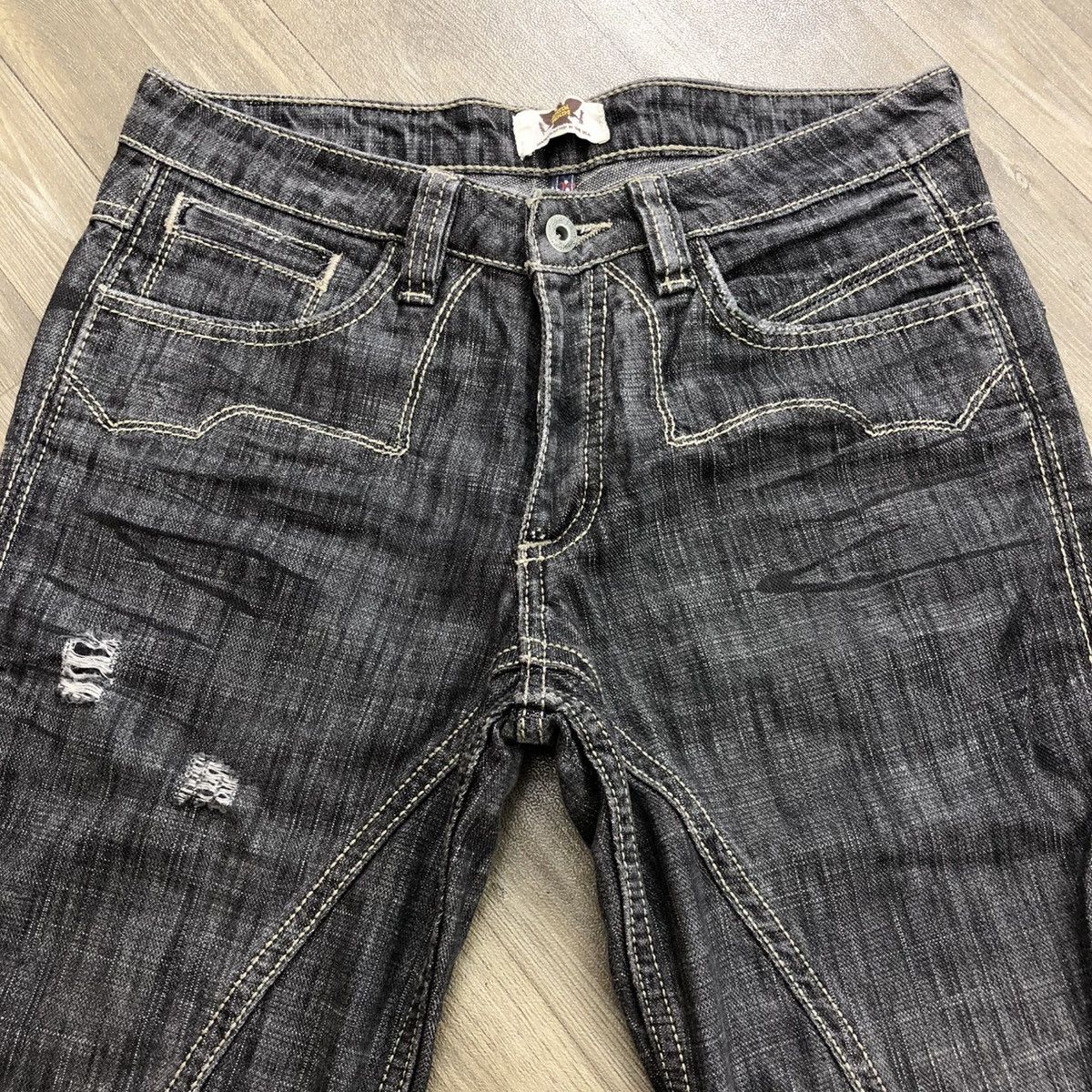 Antik Denim × If Six Was Nine × Vintage Vintage Antik Denim Distressed Embrodired Lgb Flared Jeans Size US 28 / EU 44 - 16 Thumbnail