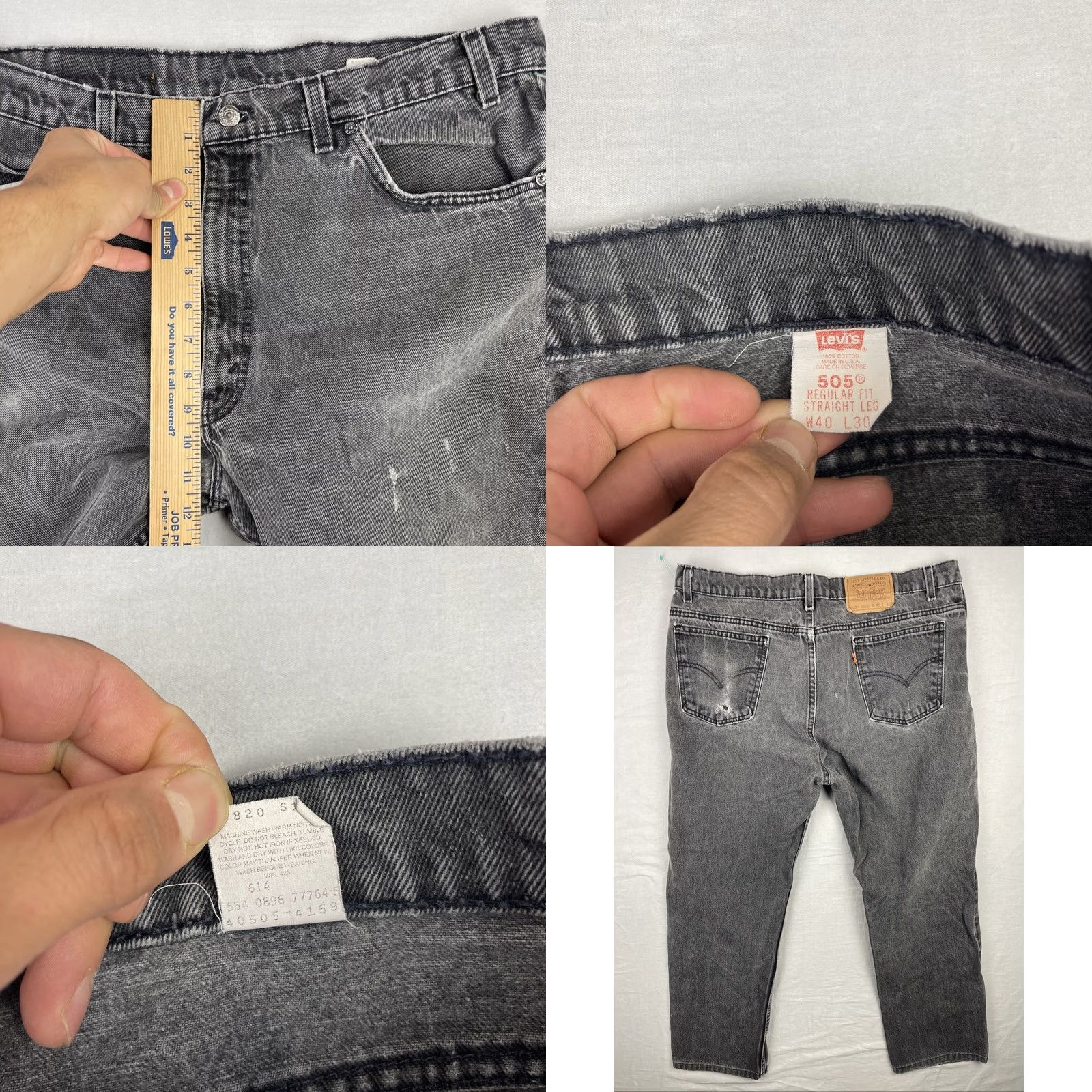 Levi's VINTAGE Levi's 505 Jeans Mens 40x30 Fits 36x27 Black Orange Tab Straight USA Jeans Mens 40x30 Size US 40 / EU 56 - 8 Thumbnail